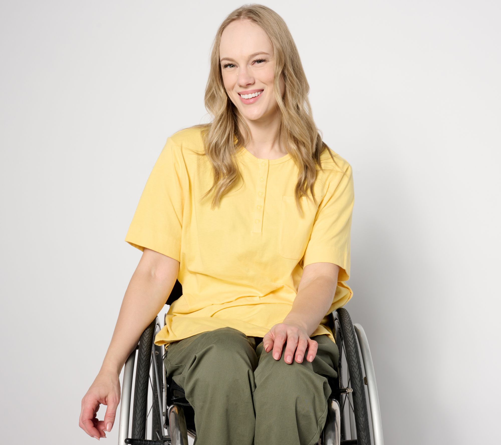 "As Is" Denim & Co. Adaptive Essentials Jersey Short Sleeve Tunic