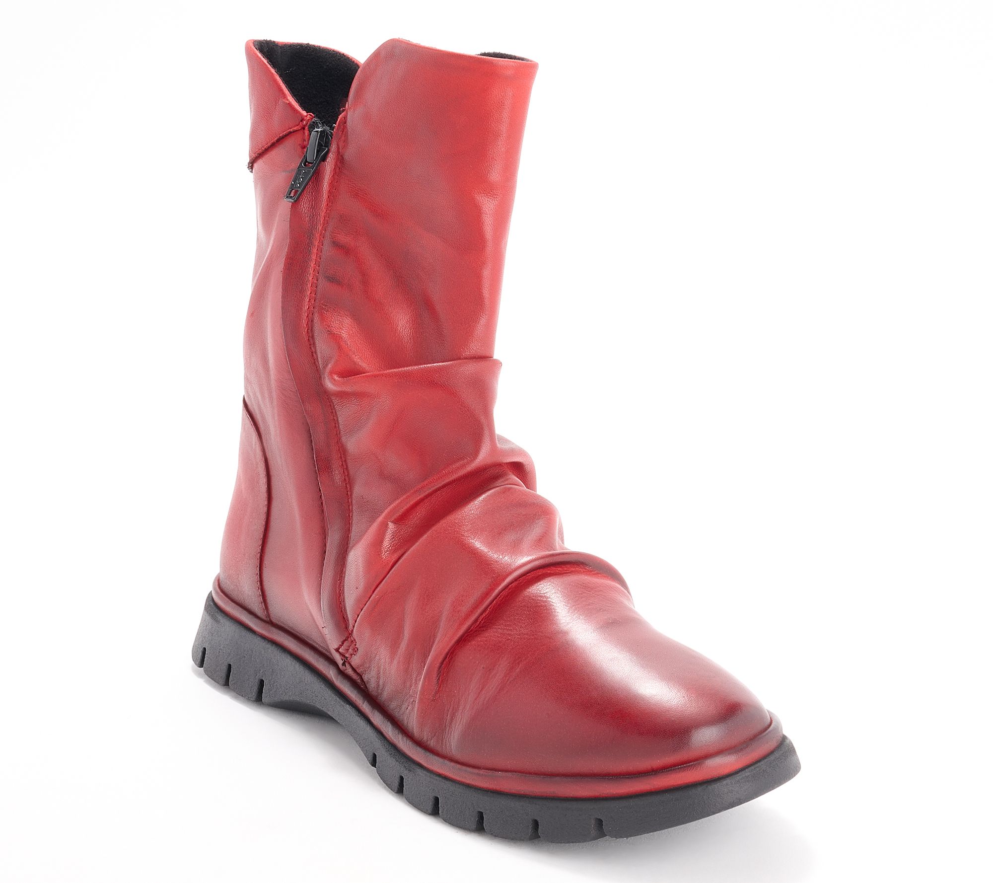  Miz Mooz Ruched Leather Mid-Shaft Boots - Delena - A660453