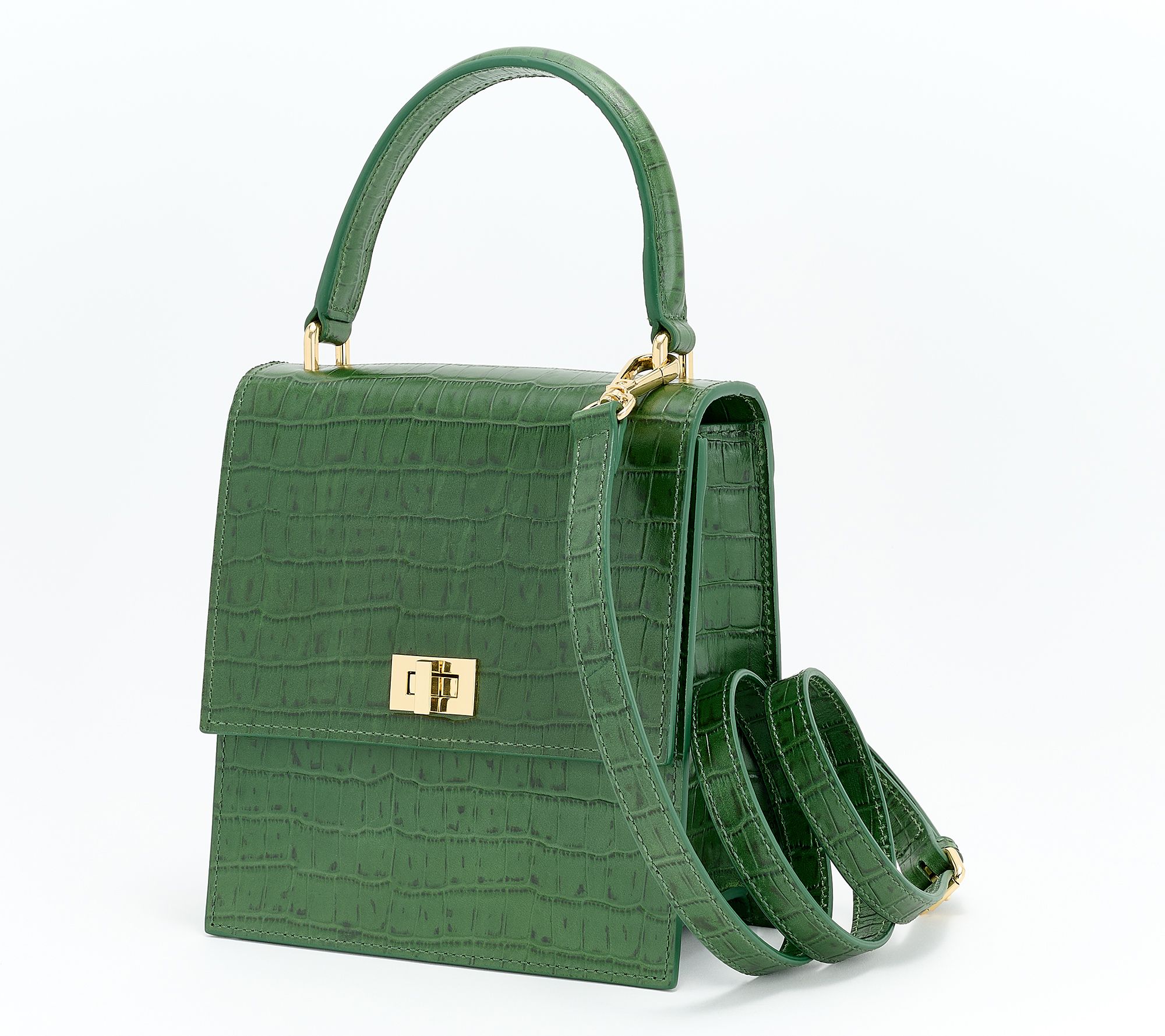 Neely & Chloe The Mini Lady Leather Top Handle Bag with Crossbody Strap