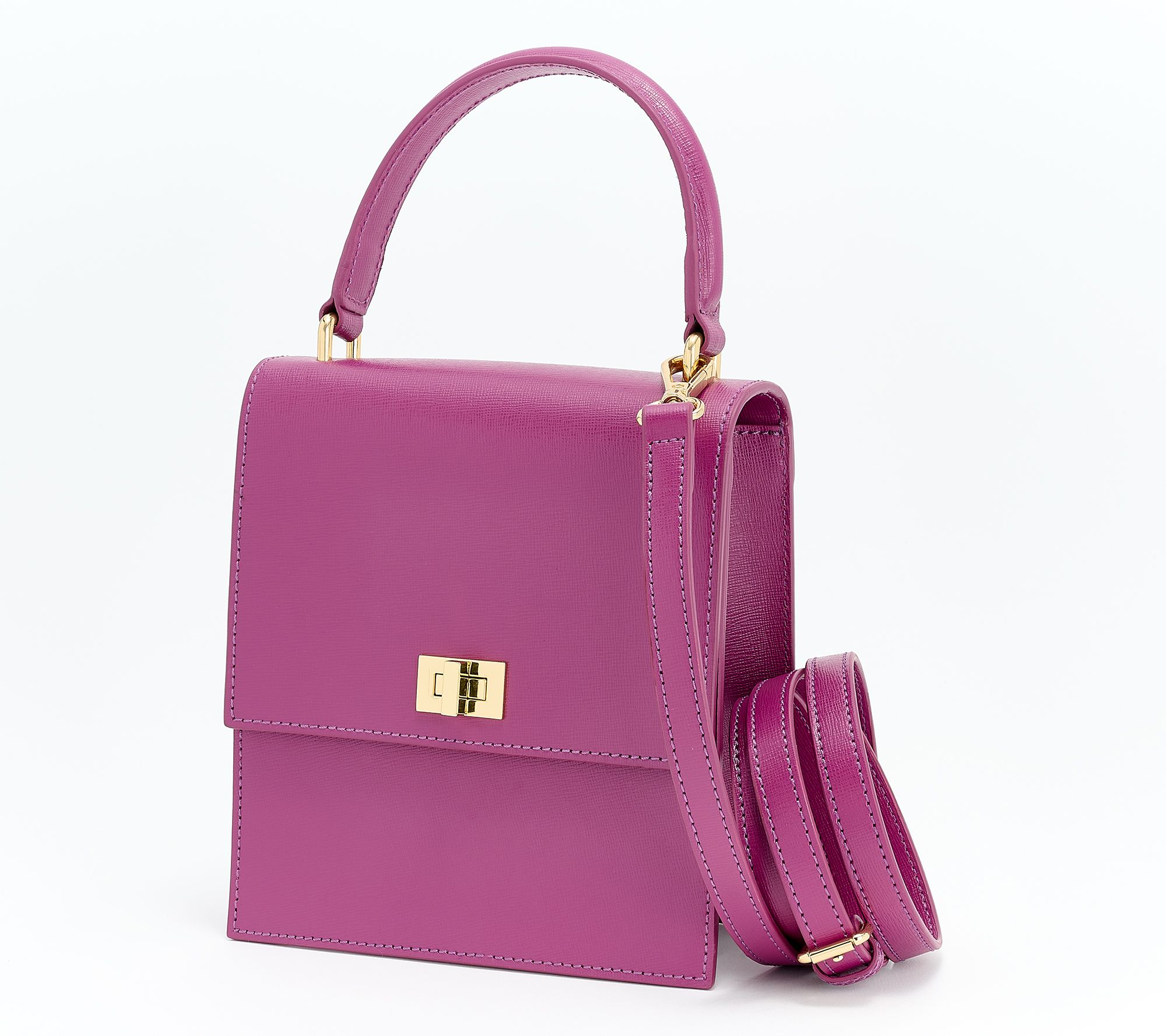 Neely & Chloe The Mini Lady Leather Top Handle Bag with Crossbody Strap