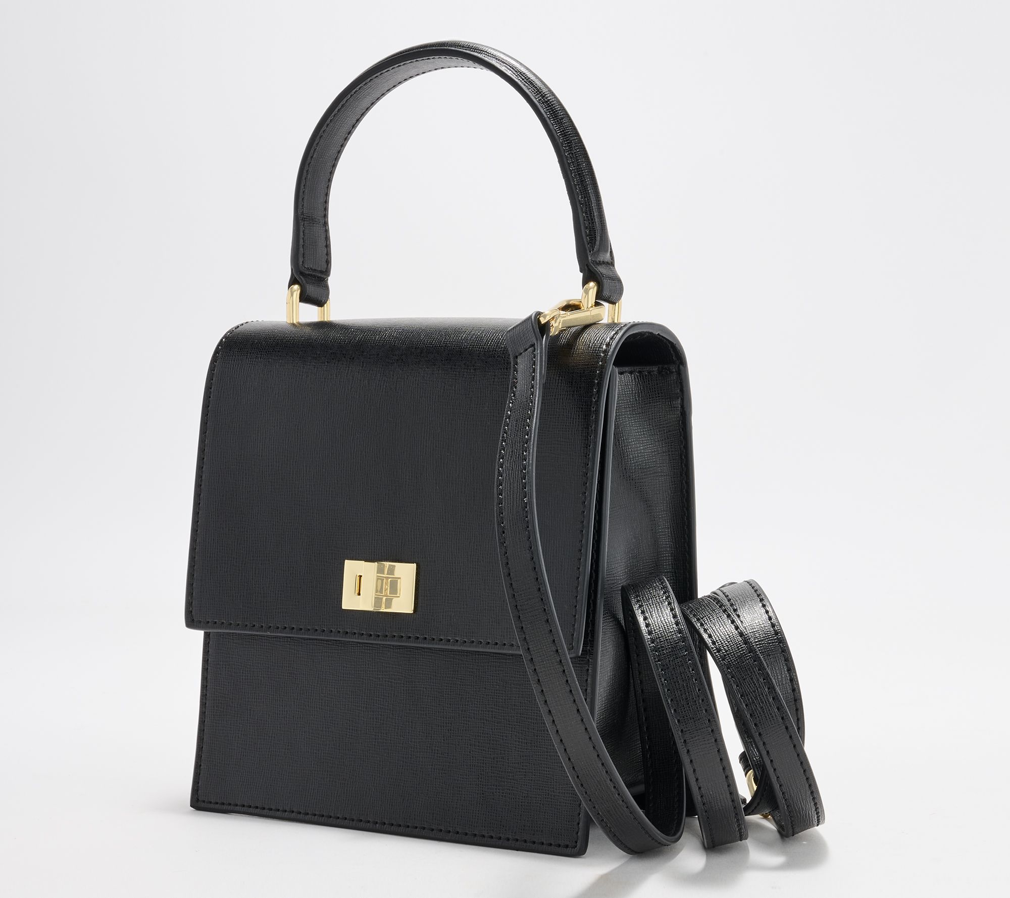 Neely & Chloe The Mini Lady Leather Top Handle Bag with Crossbody Strap