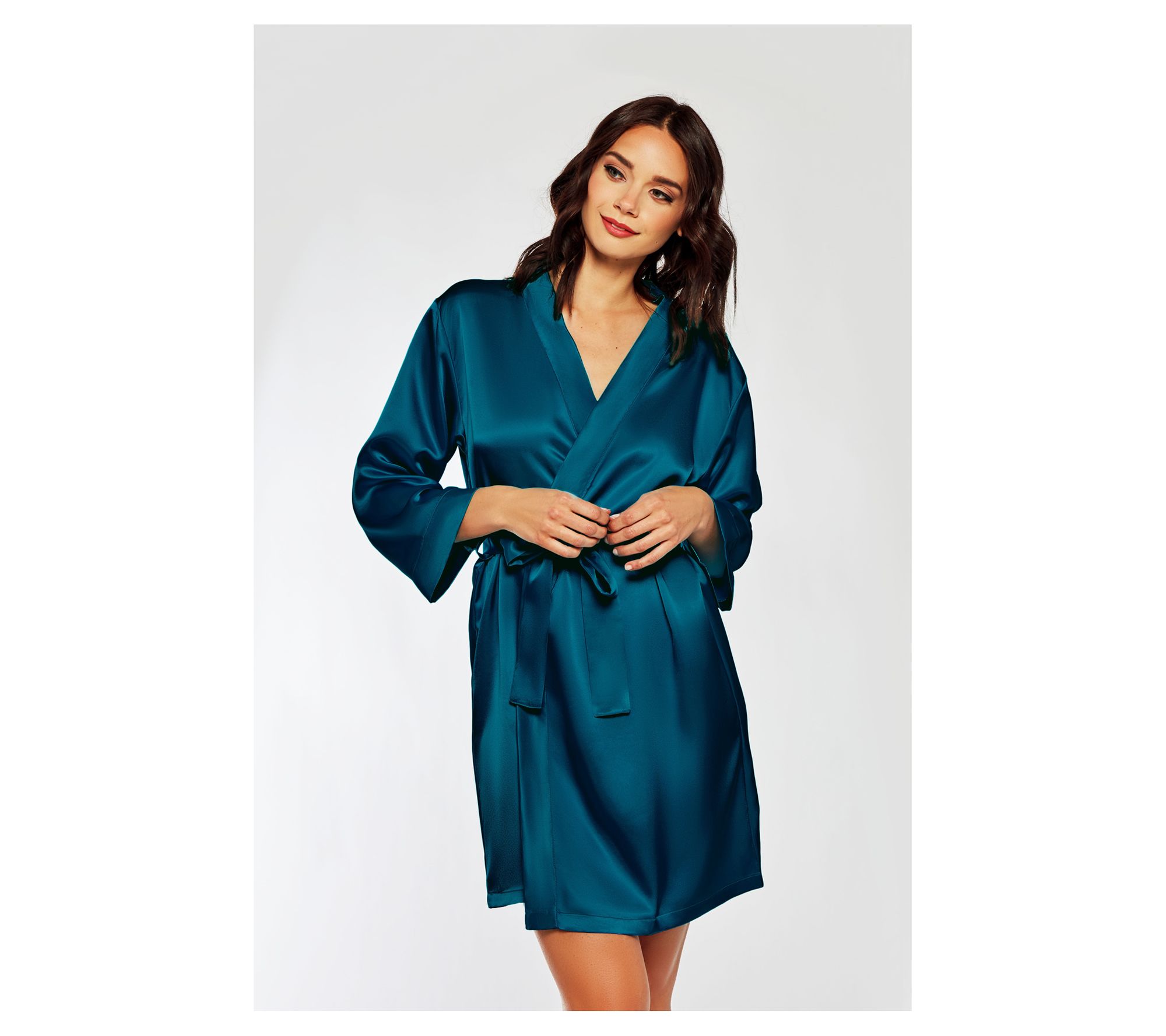 iCollection Soft Satin Peacock Robe