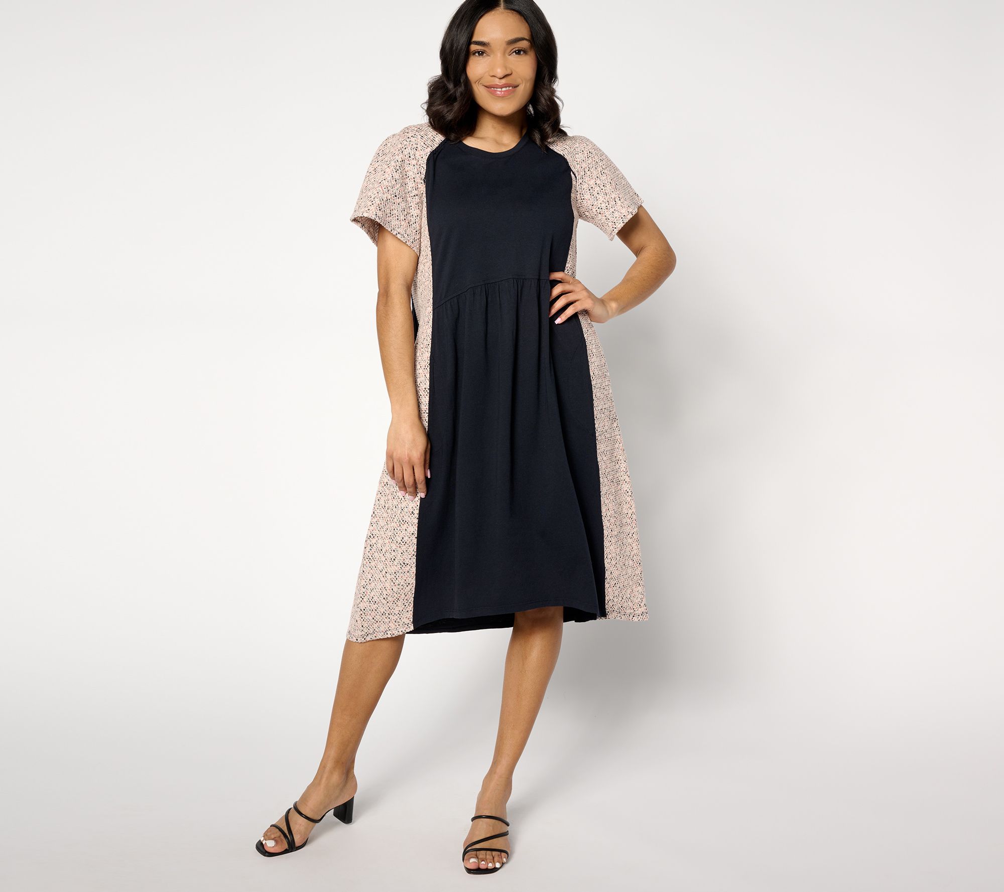 "As Is" LOGO by Lori Goldstein Regular Dress with Schiffli Embroidery