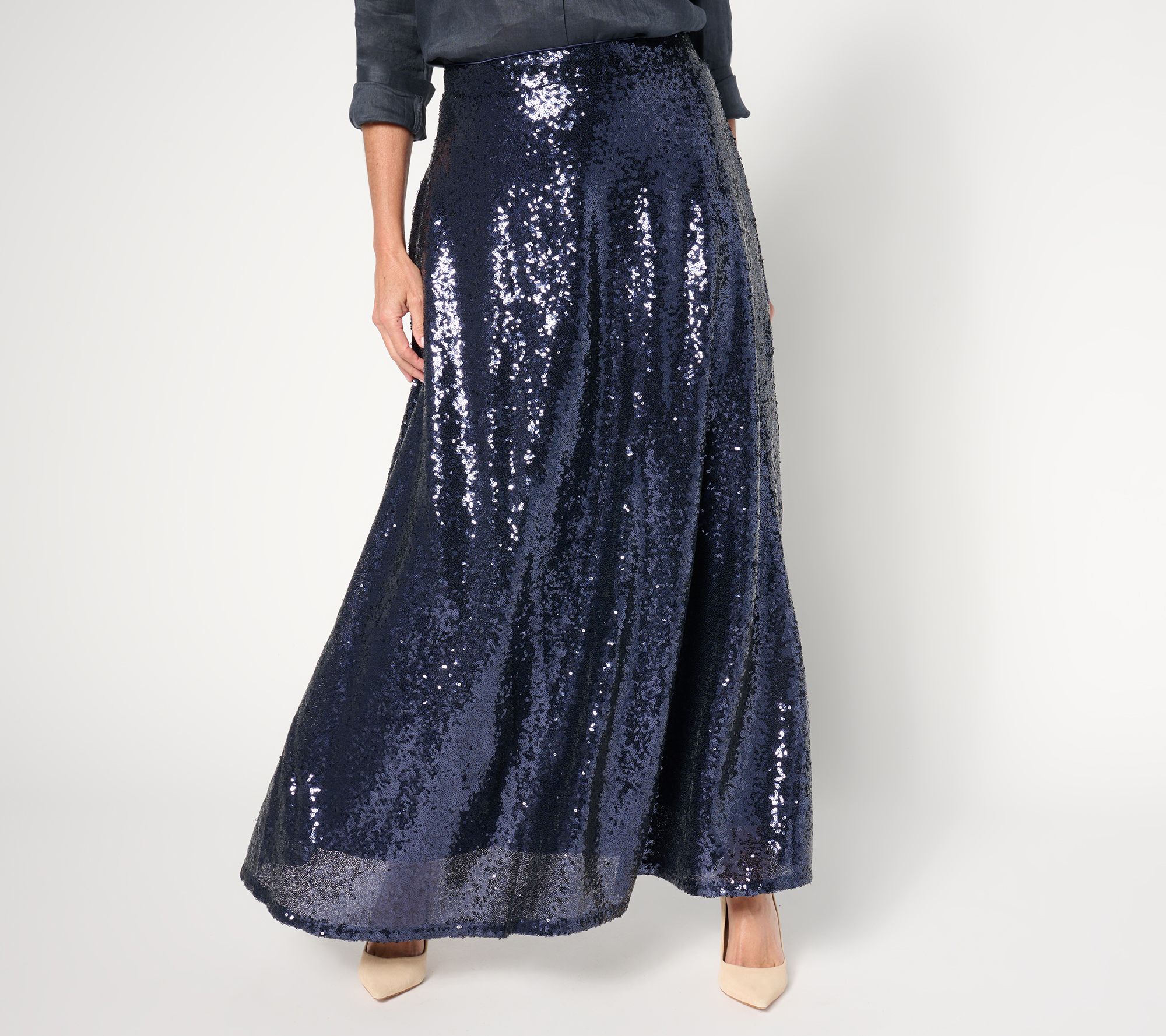 Joan Rivers Red Carpet Petite Sequin Maxi Skirt