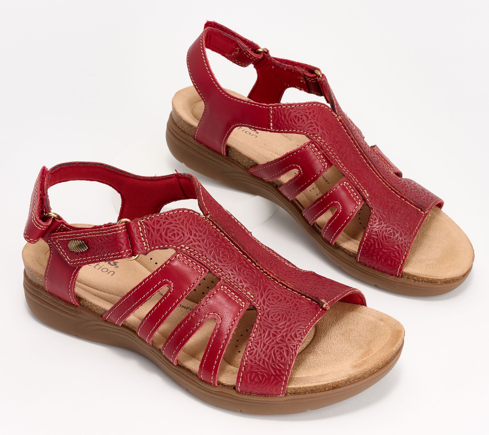 As Is Clarks Collection Leather Back-StrapSandal