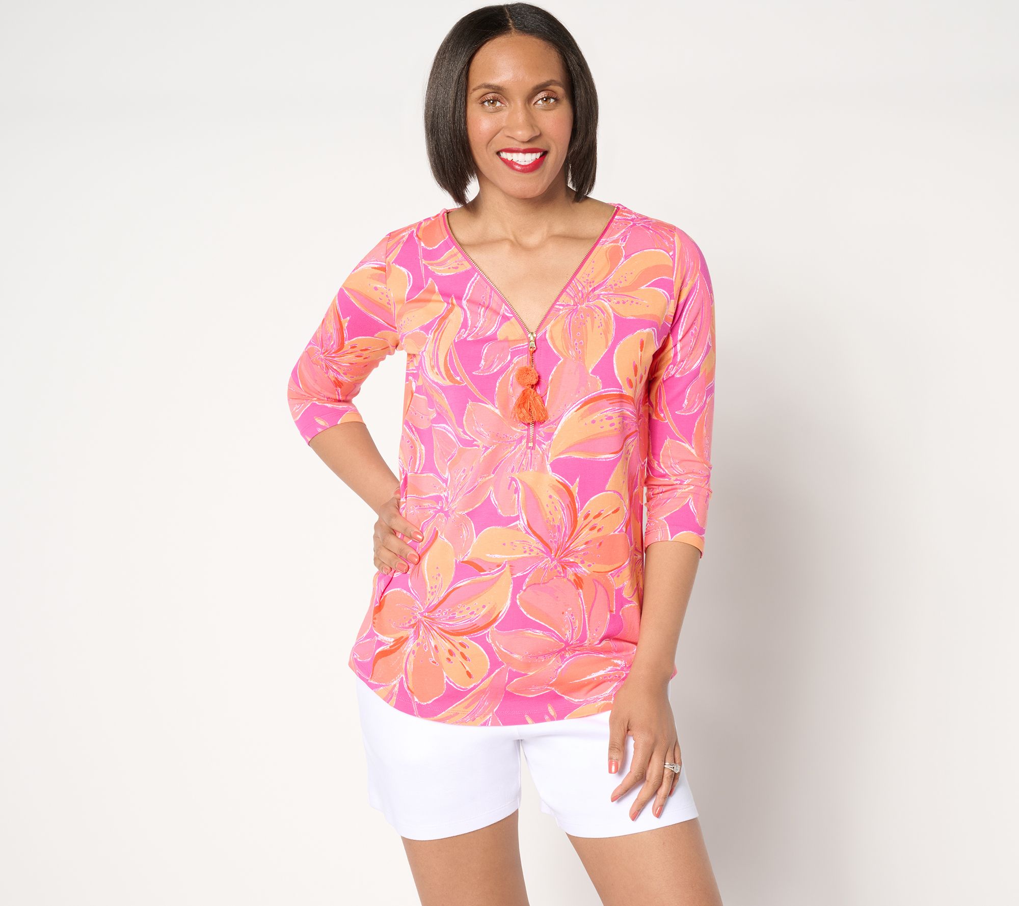 "As Is" Belle by Kim Gravel Primabelle Knit Ciao Bella! Tassel Zip Top