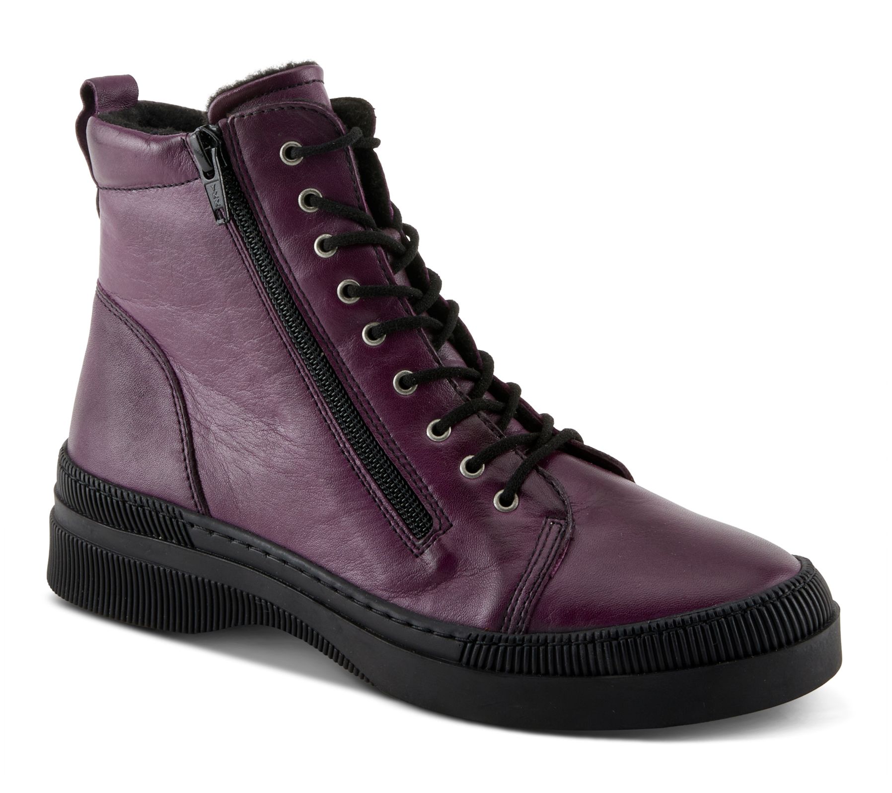 Spring Step Leather Combat-Style Boots - Hoylein