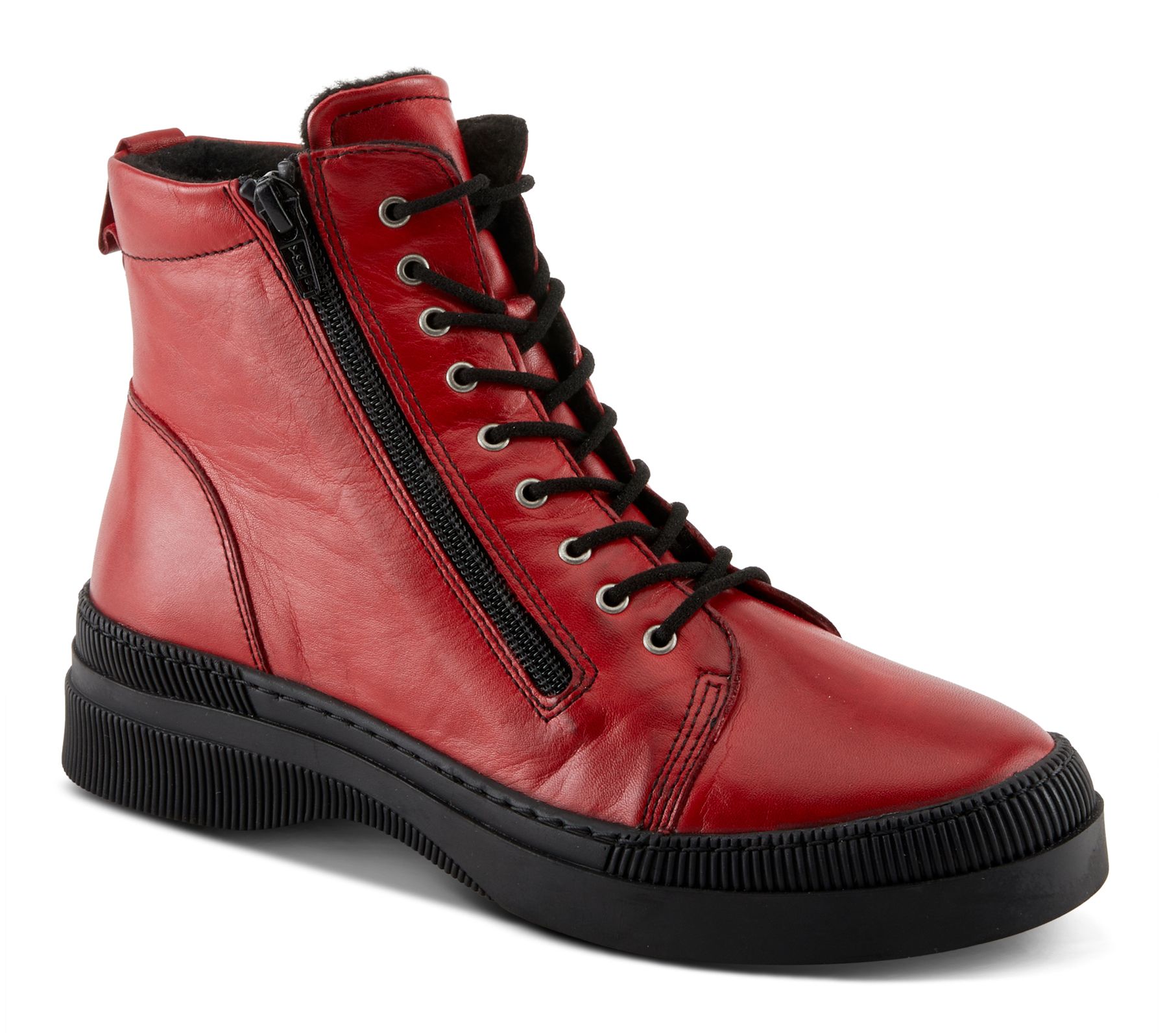 Spring Step Leather Combat-Style Boots - Hoylein