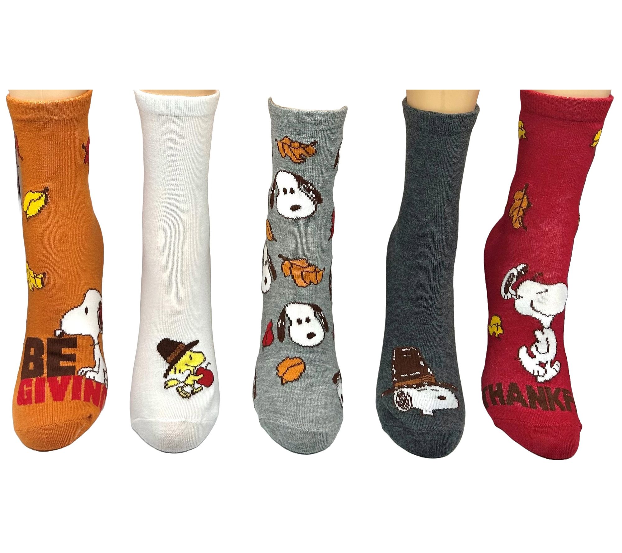 Snoopy Ladies' Harvest & Halloween Capri Sock S et - 5 Pair