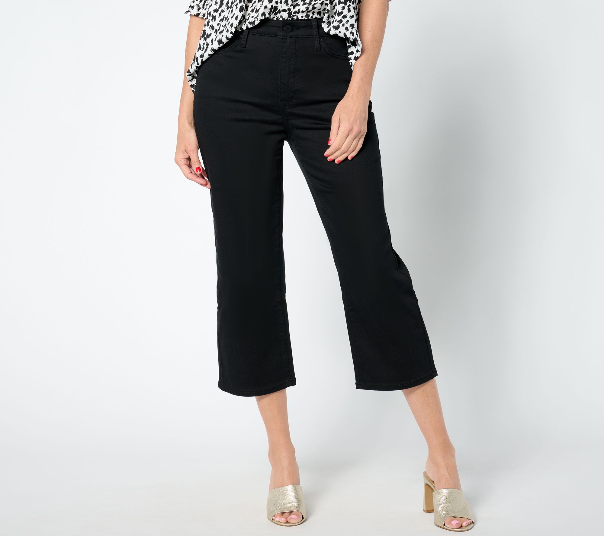 "As Is" NYDJ High Rise Joni Capri in Cool Embrace- Black