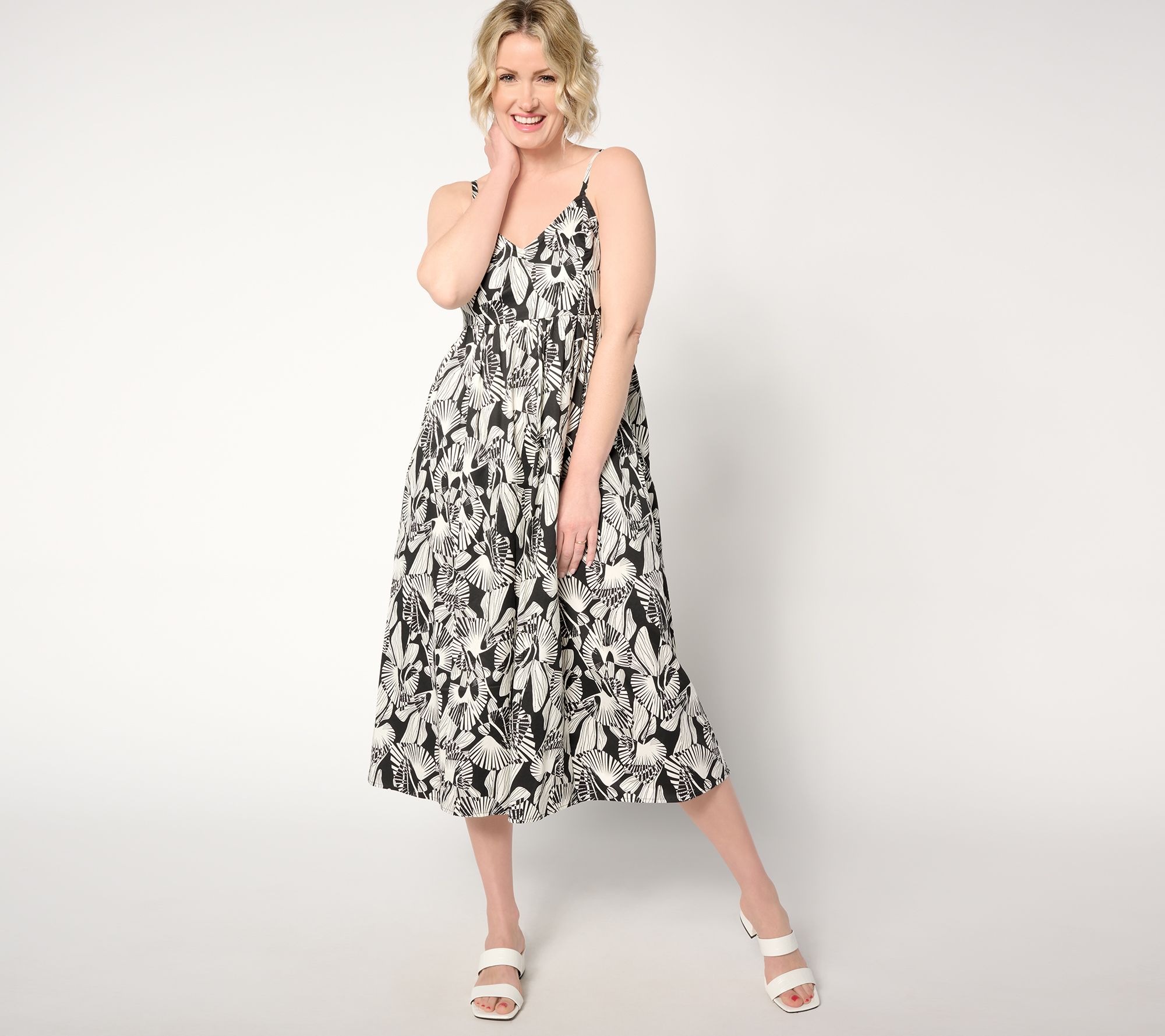 "As Is" Destination 365 Regular Printed Chevron Smocked Bodice Sundress