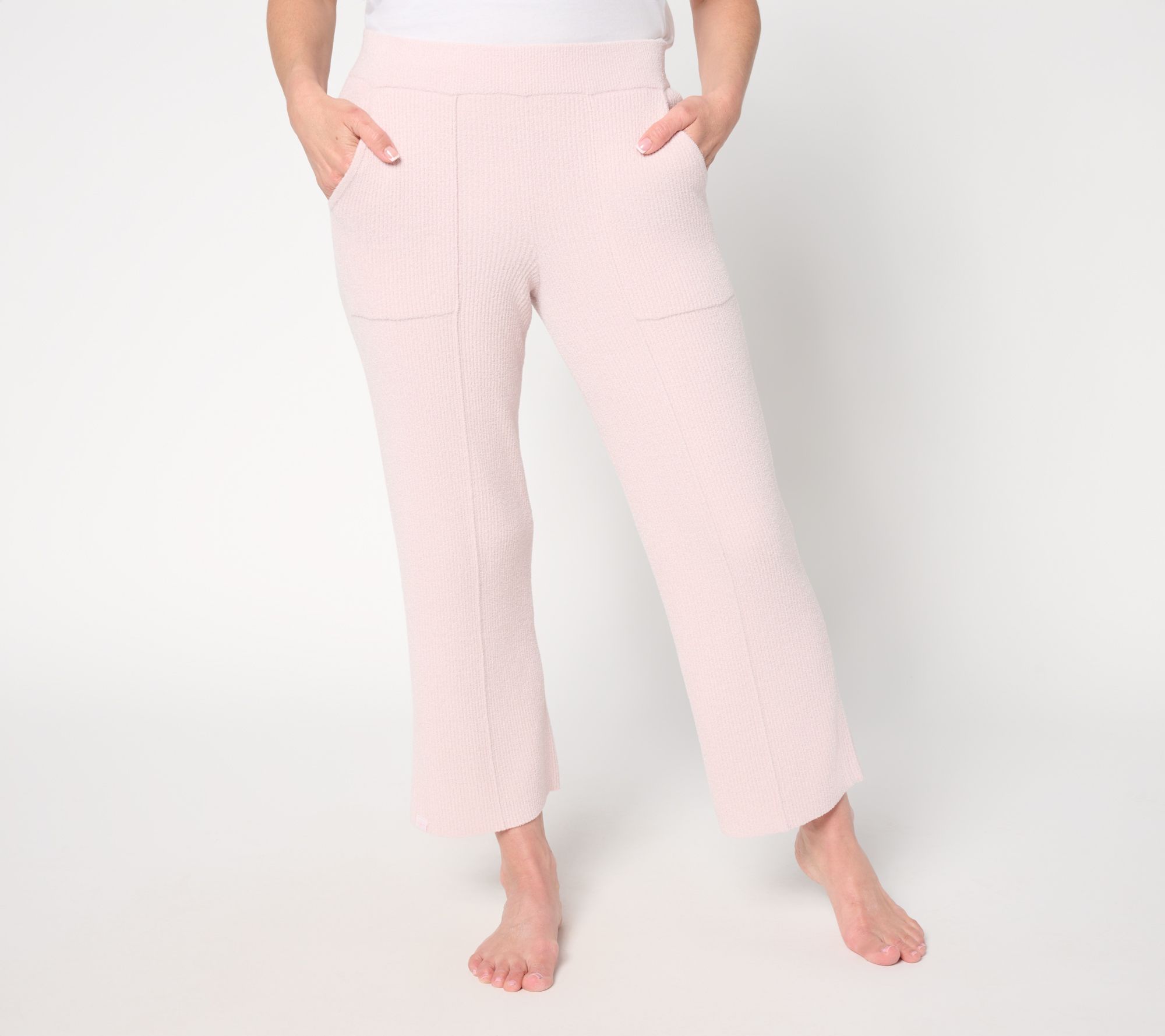 Barefoot Dreams Petite CozyChic Ultra Lite Ribbed Pintuck Crop Pant