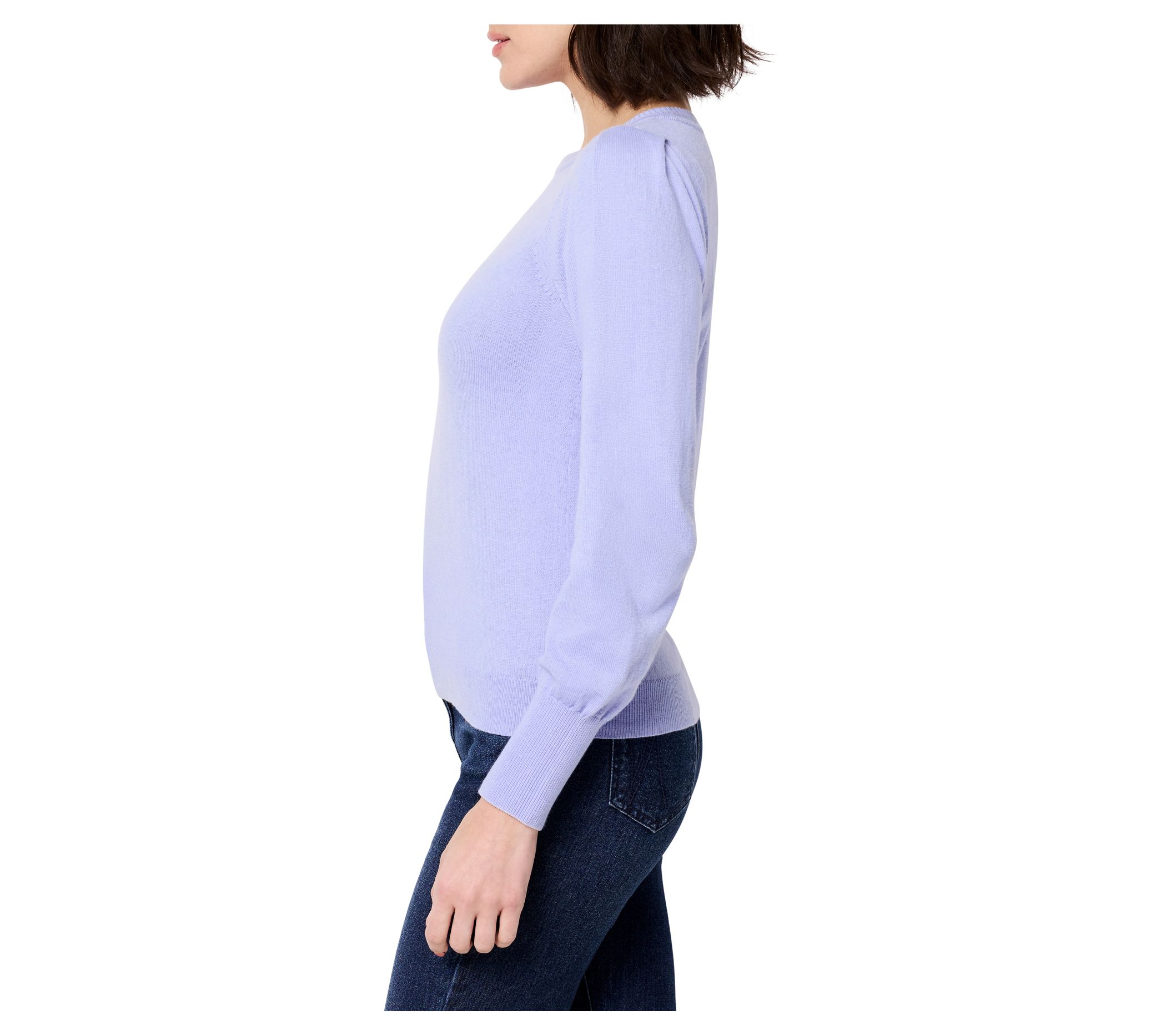 NIC+ZOE Women's Icing Embellished V-Neck Sweater Size Medium