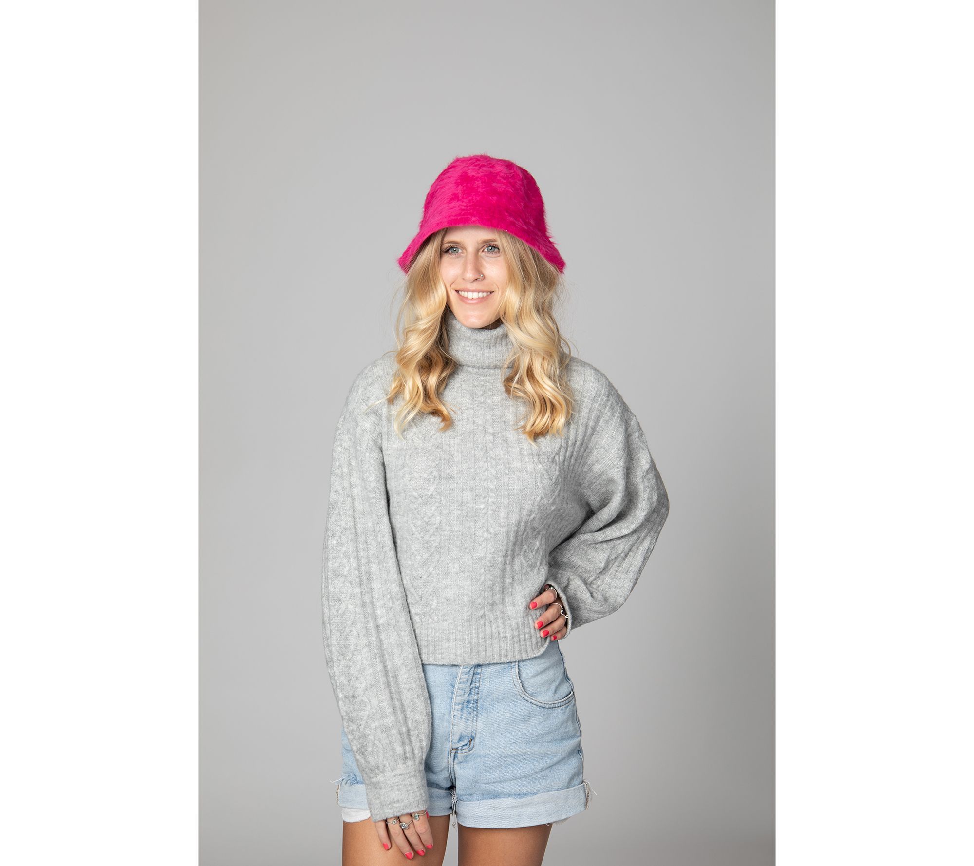 Trina by Trina Turk Faux Angora Relaxed Fit Bucket Hat