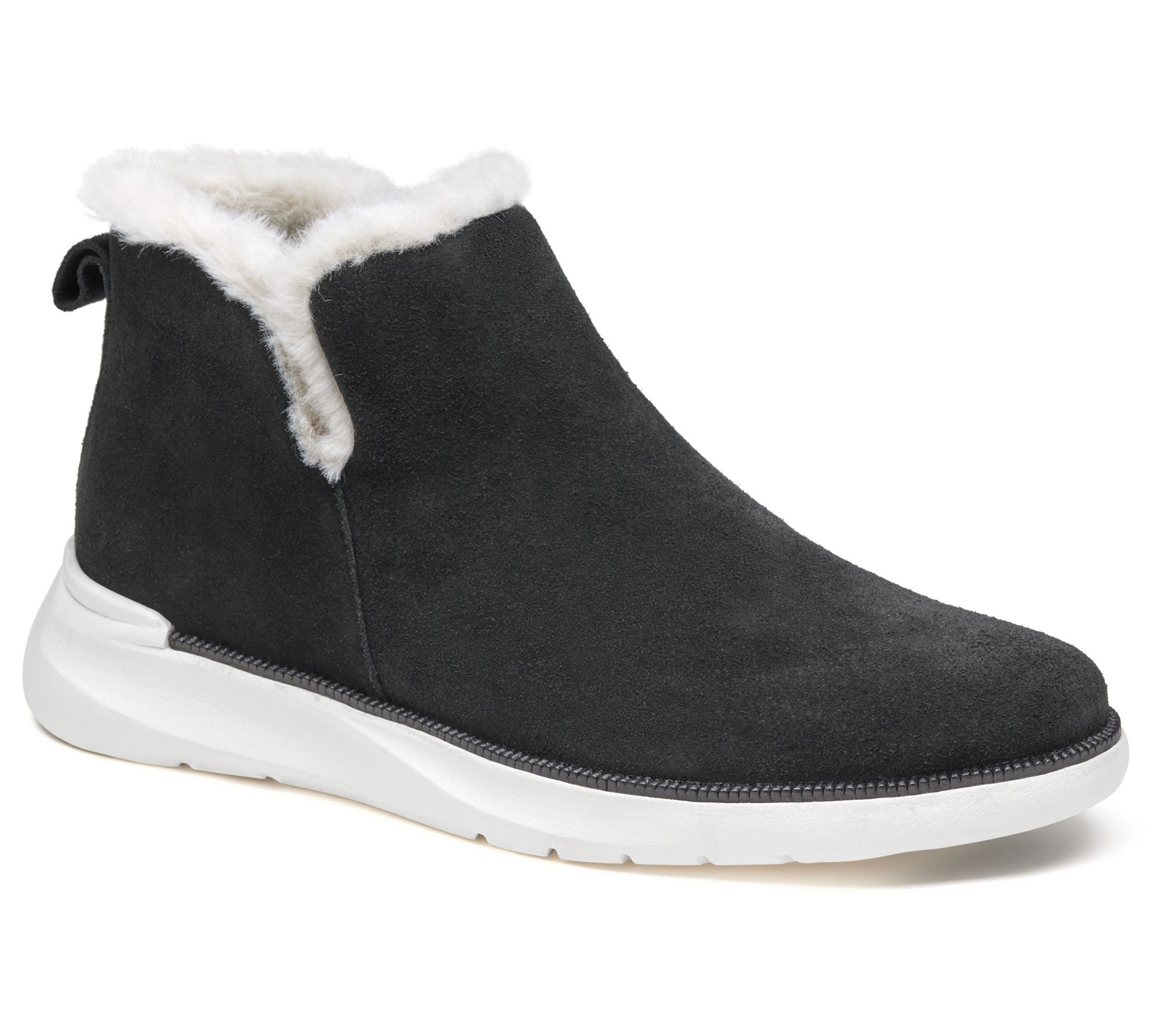 Johnston & Murphy Emery Shearling Waterproof Su ede Bootie