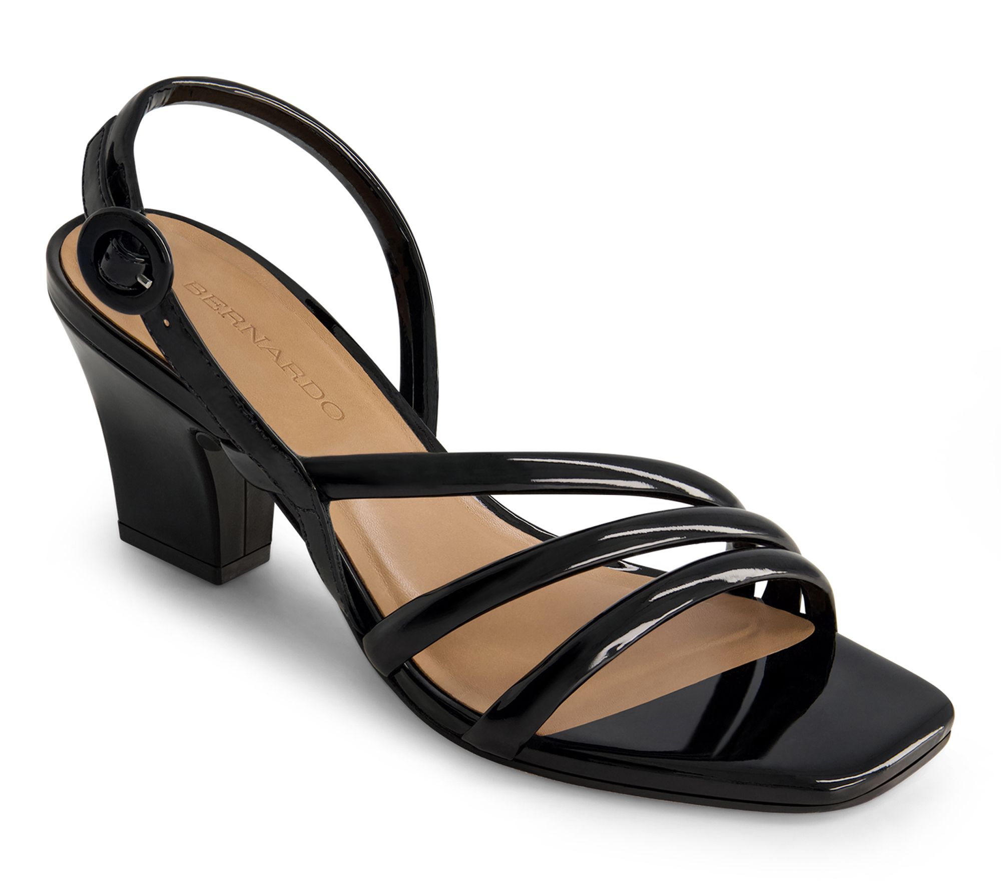Bernardo Strappy Leather Dress Heels Naples QVC