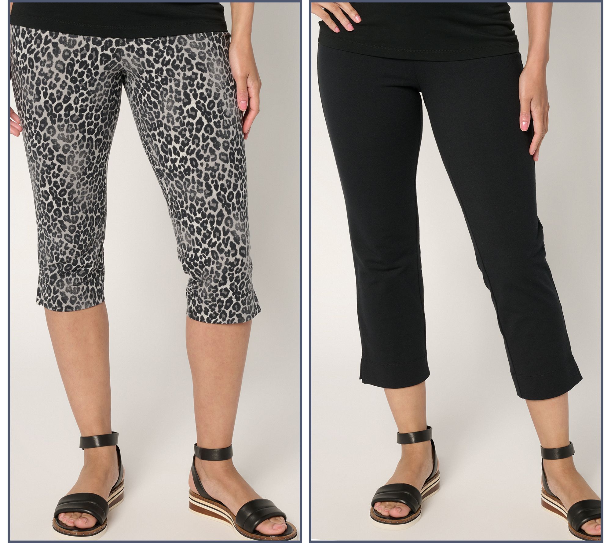 Women with Control Petite Set of 2 Pedal Pusher and Crop Pants