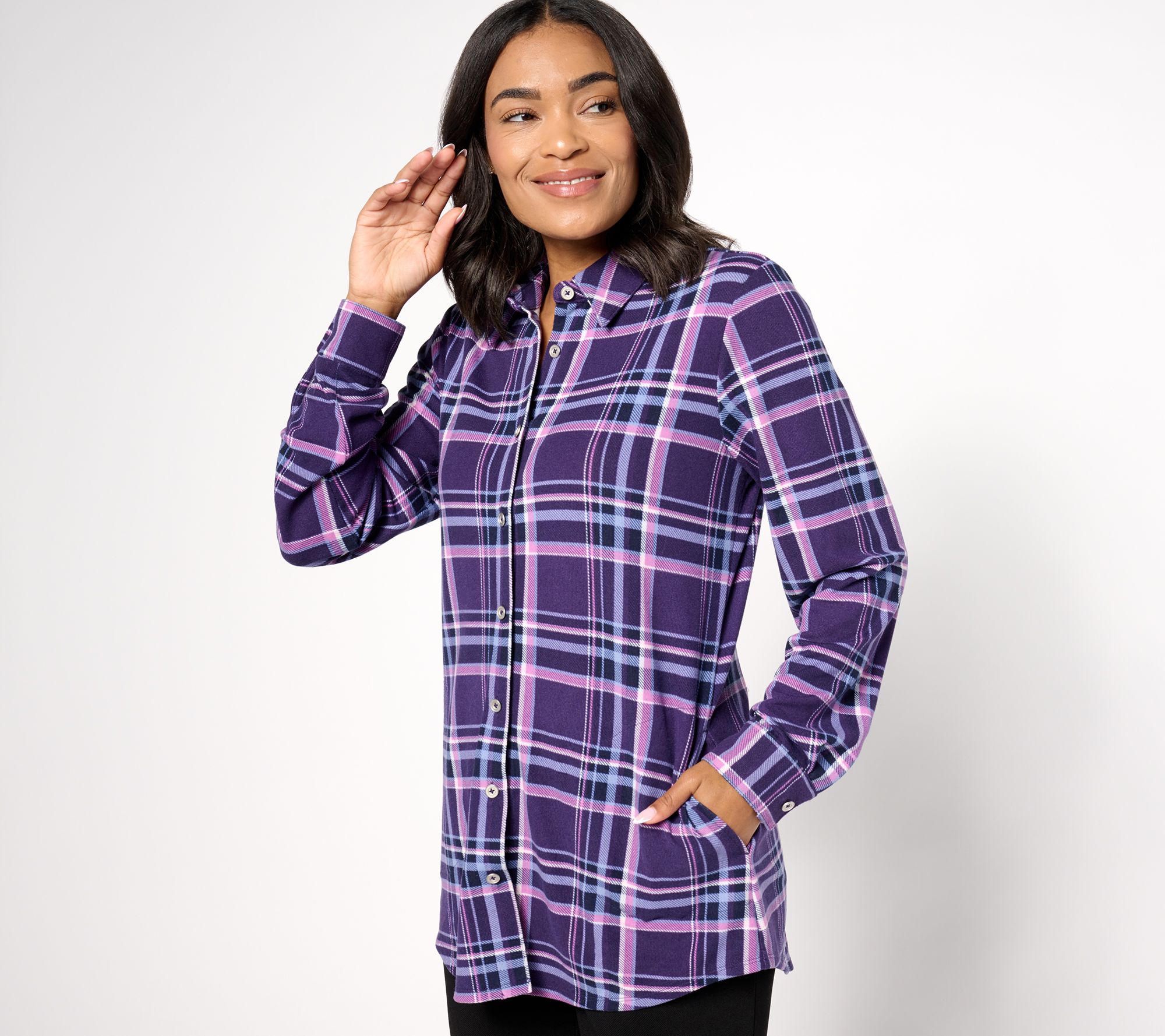 "As Is" Denim & Co. Adaptive Heavenly Jersey Printed Tunic