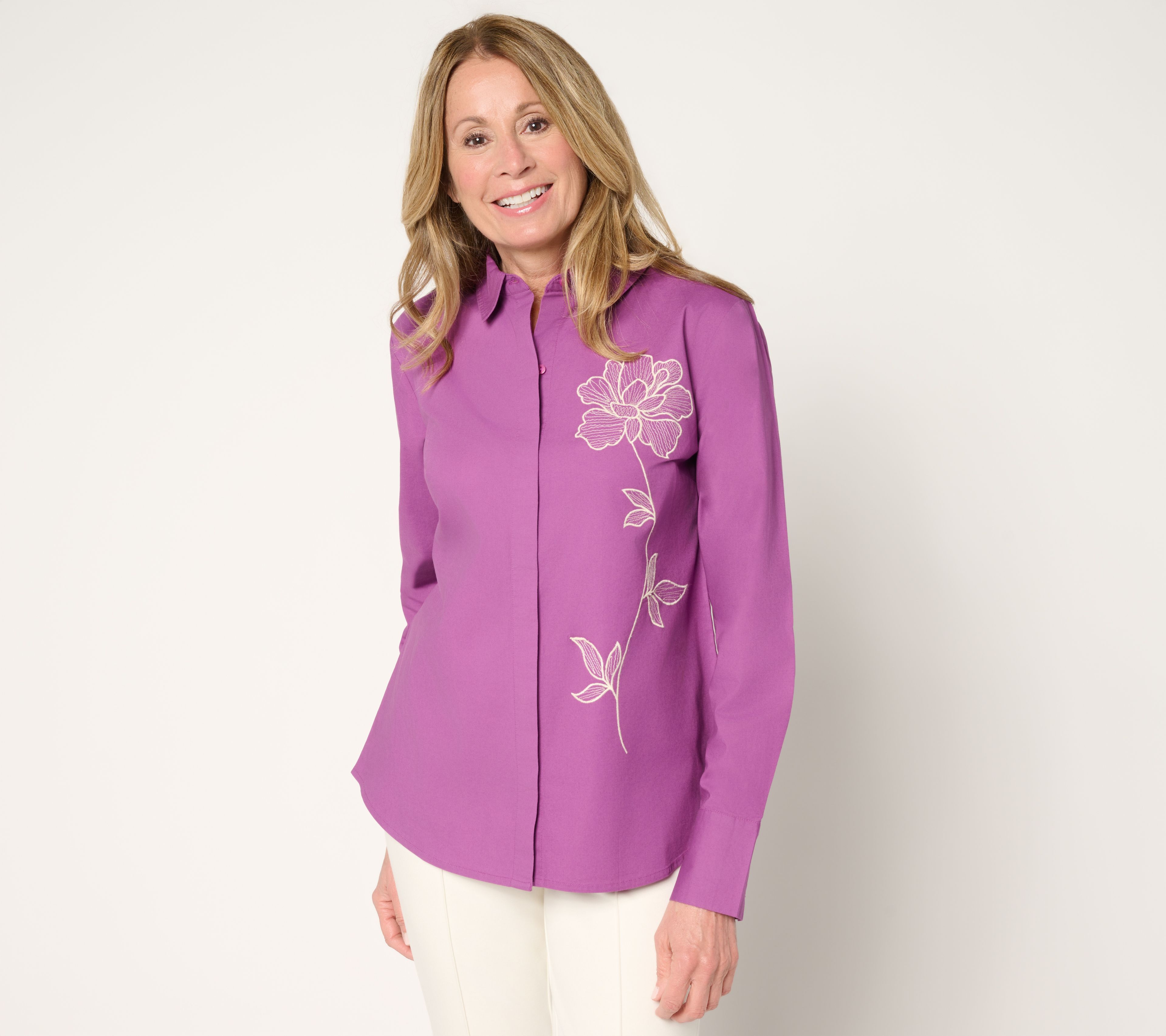  BEAUTIFUL by Lawrence Zarian Embroidered Long Sleeve Shirt