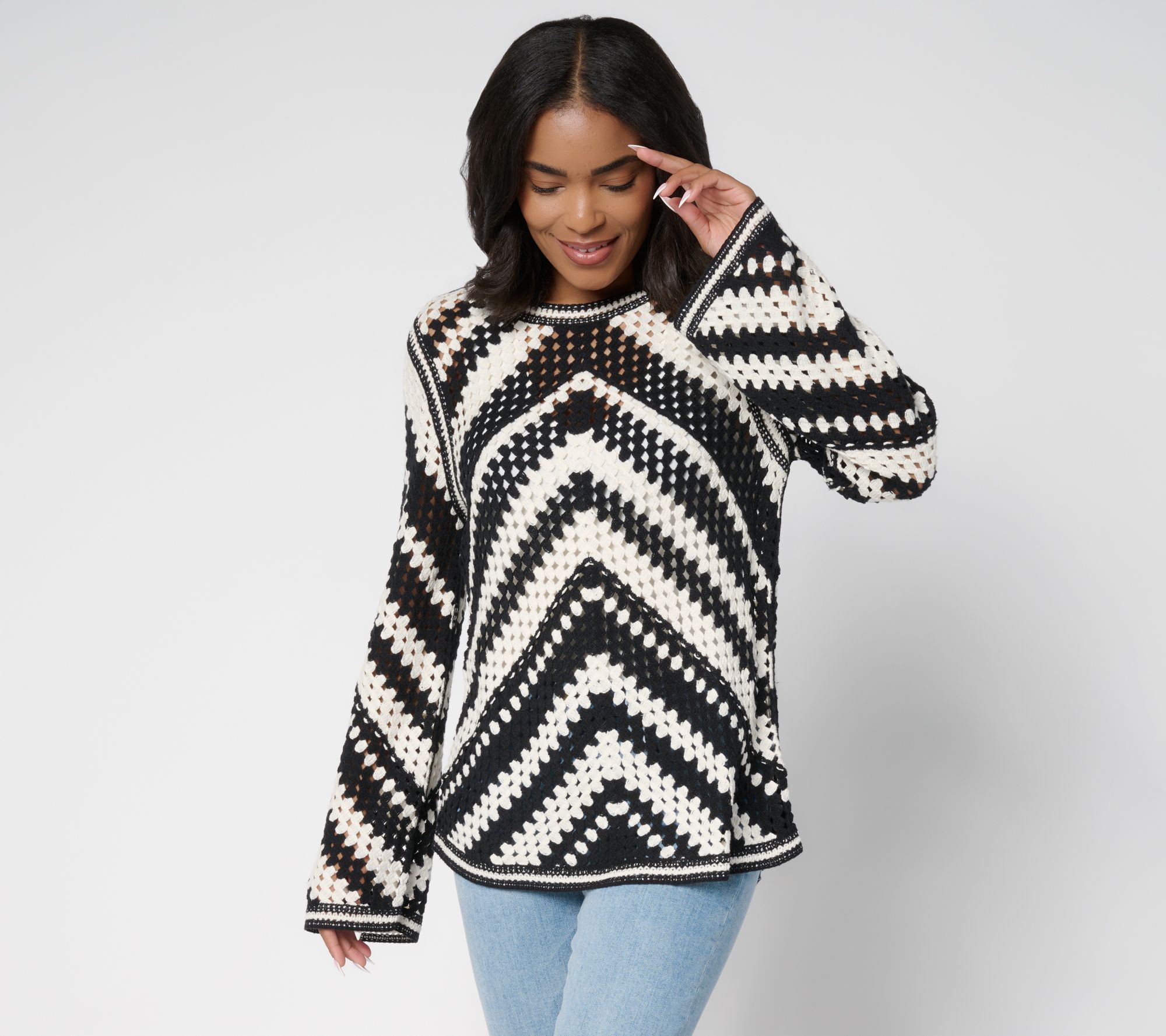 BEAUTIFUL by Lawrence Zarian 100% Cotton Novelty Summer Sweater