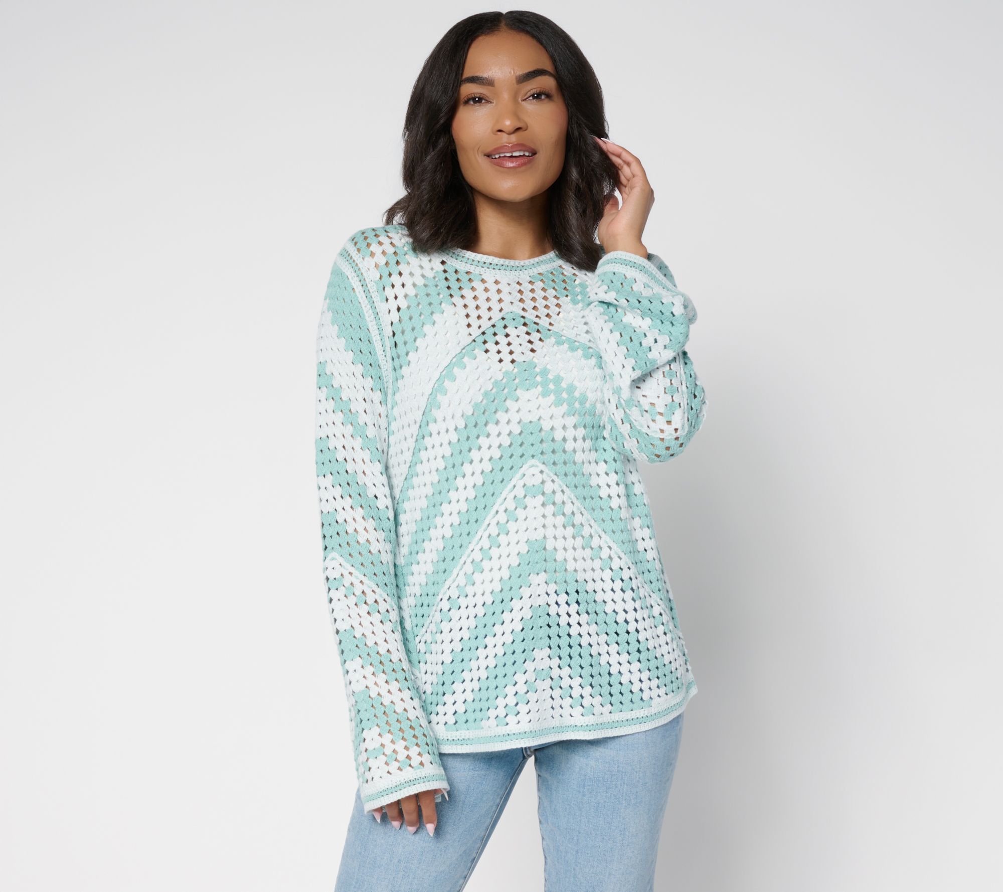 BEAUTIFUL by Lawrence Zarian 100% Cotton Novelty Summer Sweater