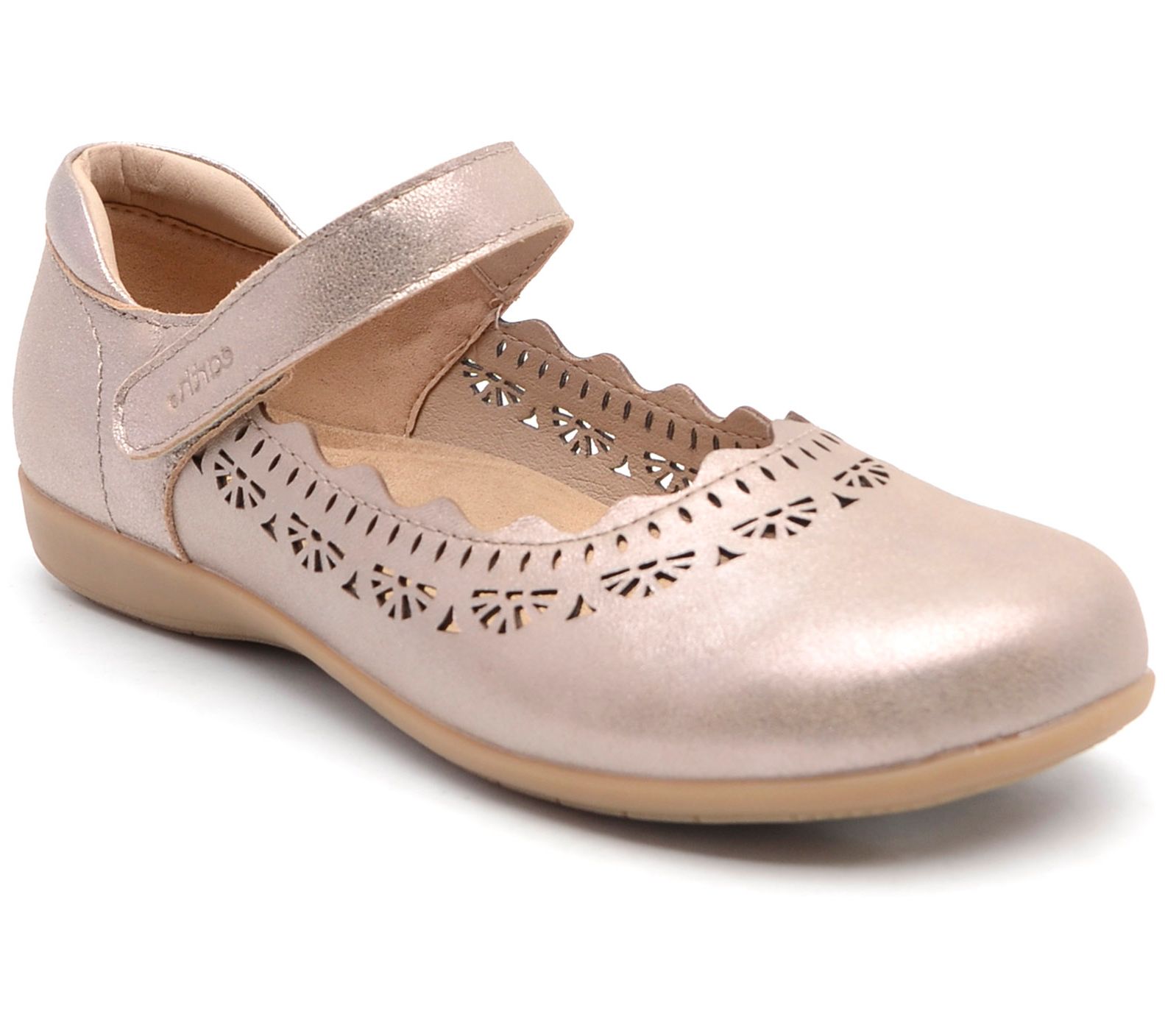 Earth Leather Perforated Adjustable Mary-Janes - Brady