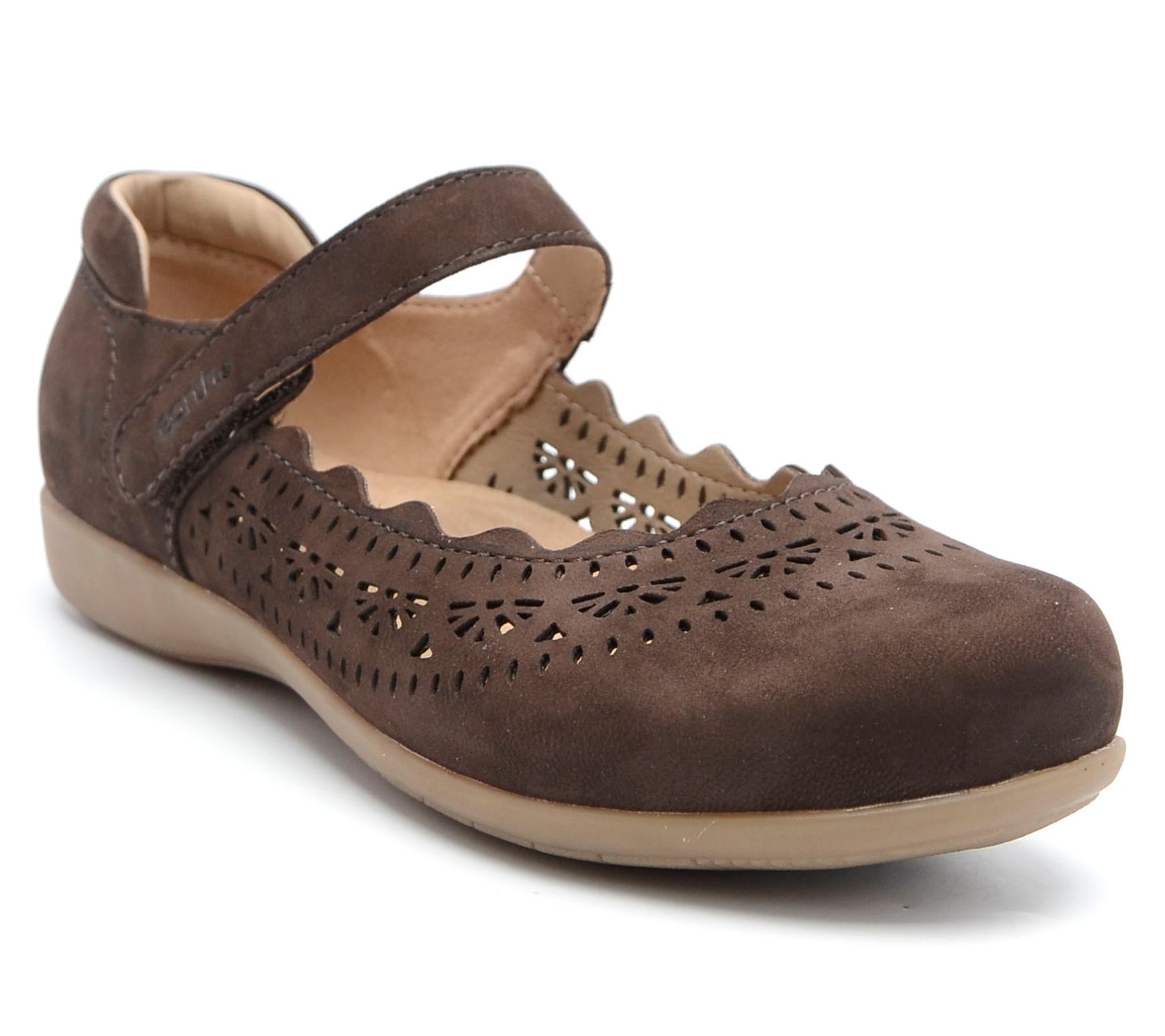 Earth Leather Perforated Adjustable Mary-Janes - Brady
