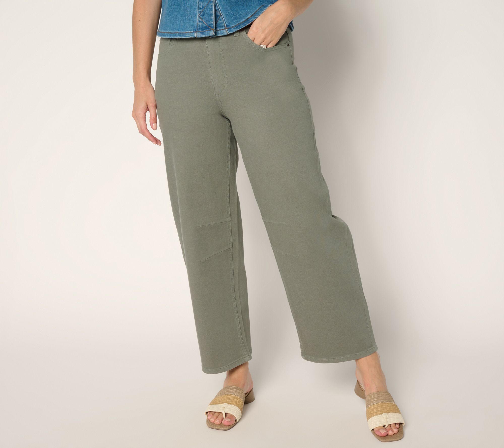 Peace Love World Petite Barrel Leg Denim Jeans - Color