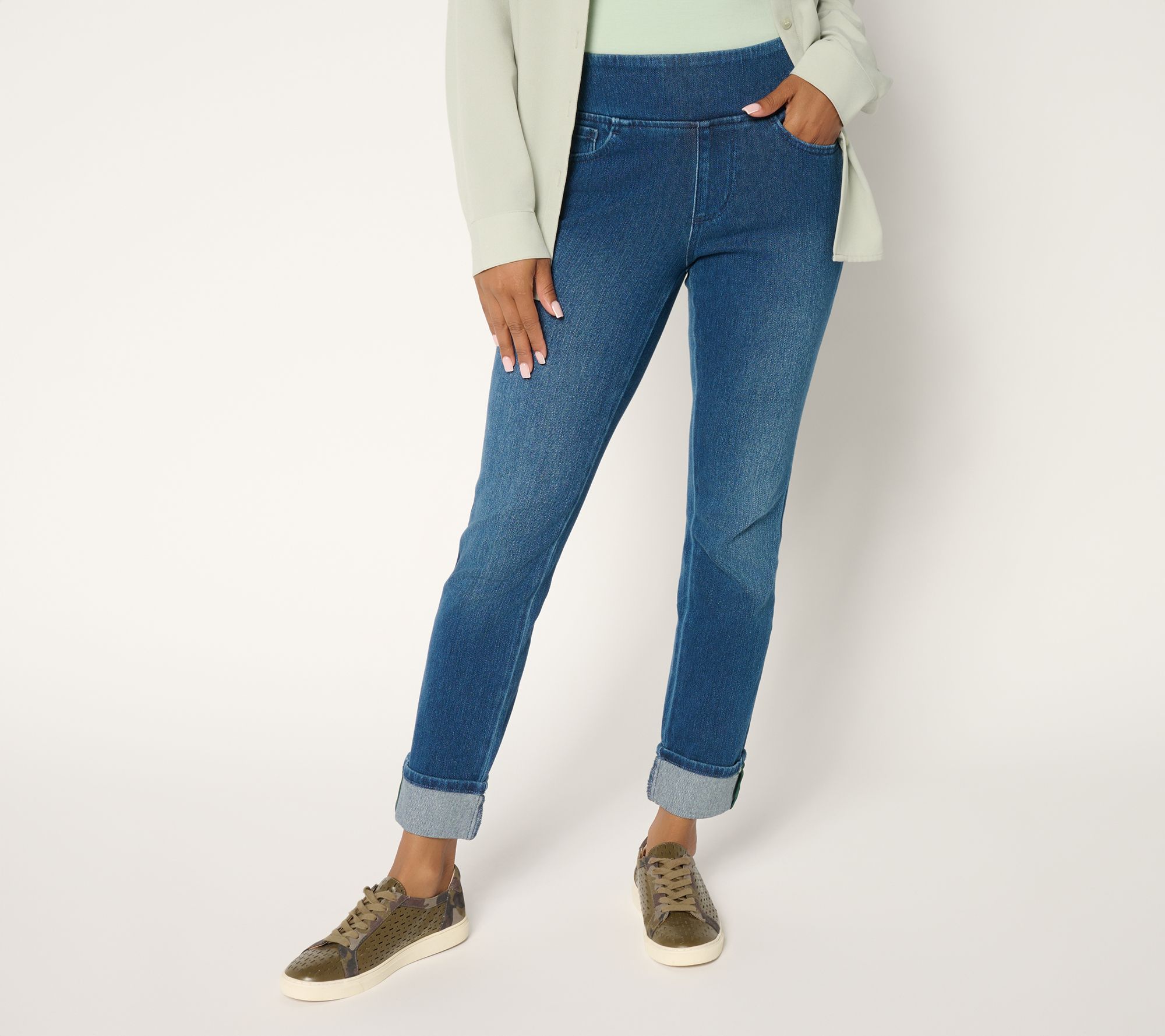 Belle by Kim Gravel Petite Flexibelle Game Day Cuffed Jean