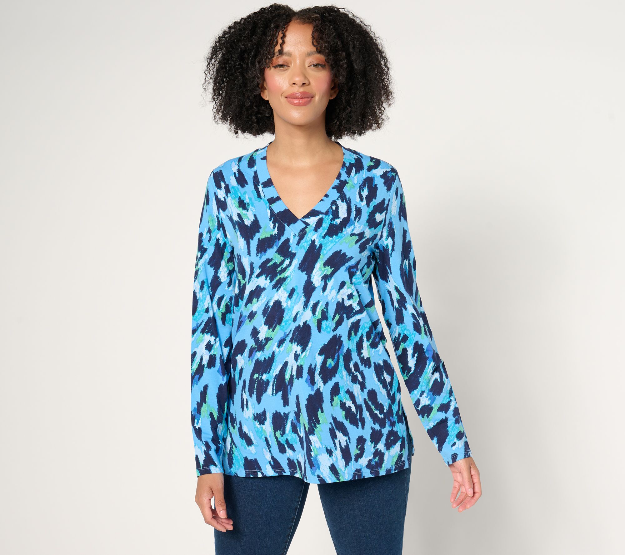 "As Is" Belle by Kim Gravel TripleLuxe Knit Fierce & Femme V-Neck Top