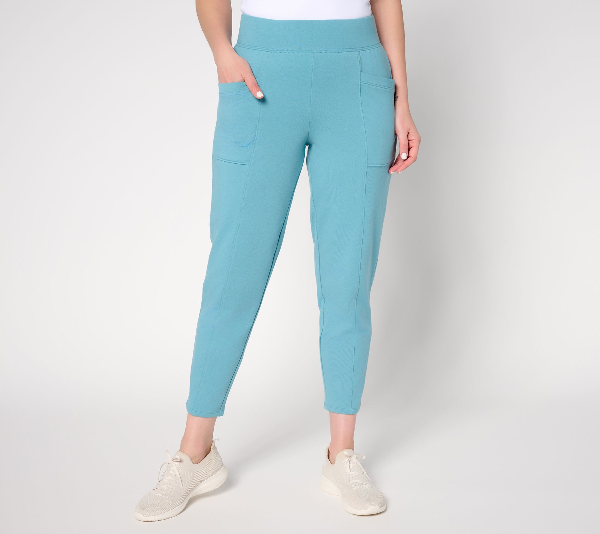 Denim & Co. Active French Terry Ankle Pant with Seaming