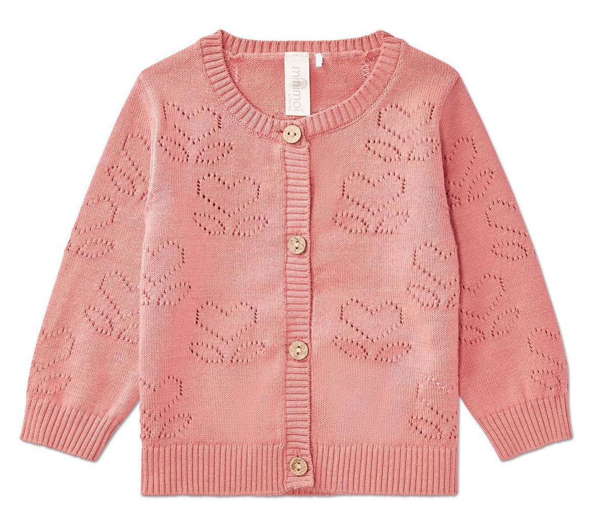 MiniMoi Girls Heart Pattern Cotton Cardigan Sweater