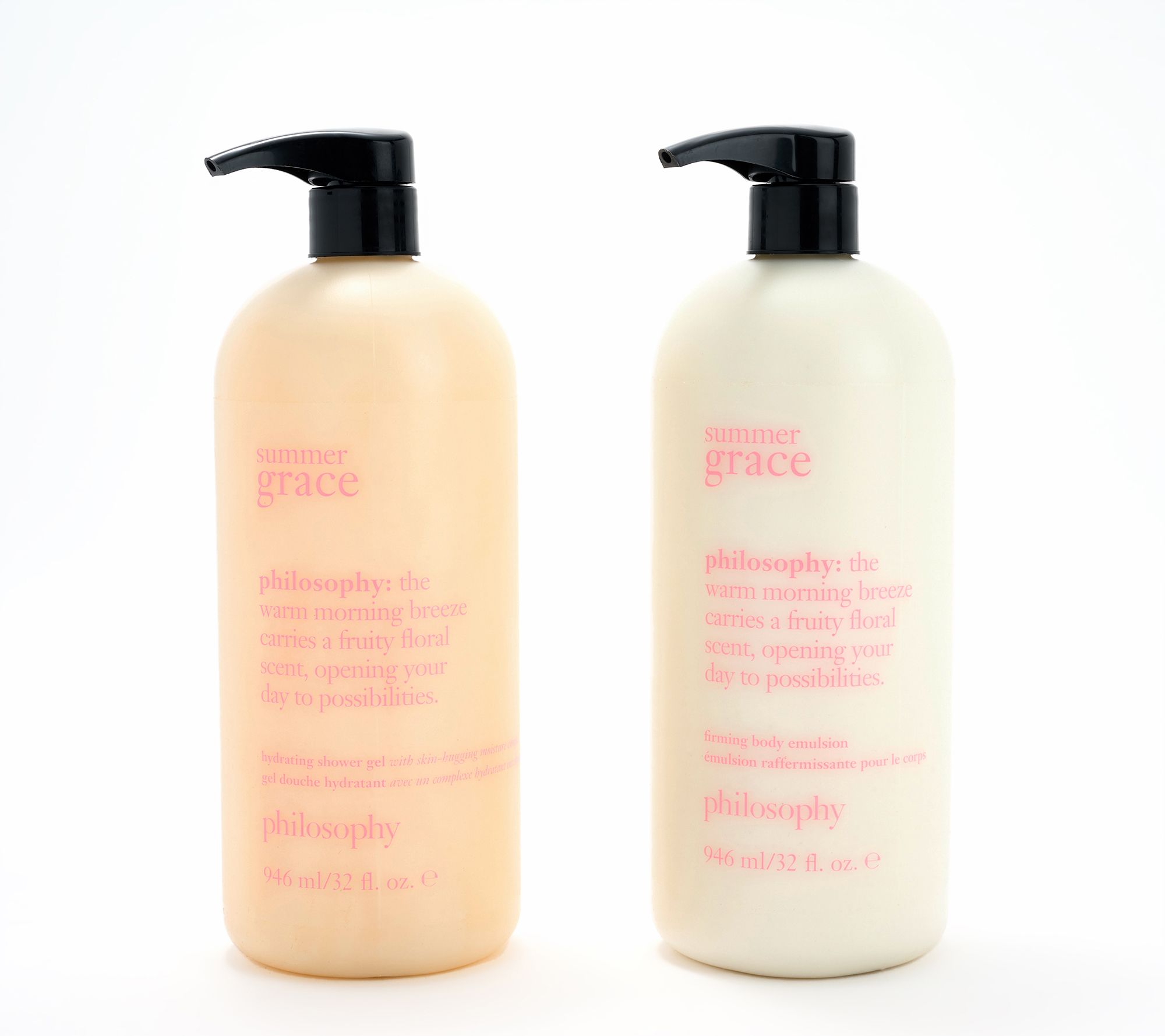 philosophy supersize 32oz summer grace shower gel & body lotion set