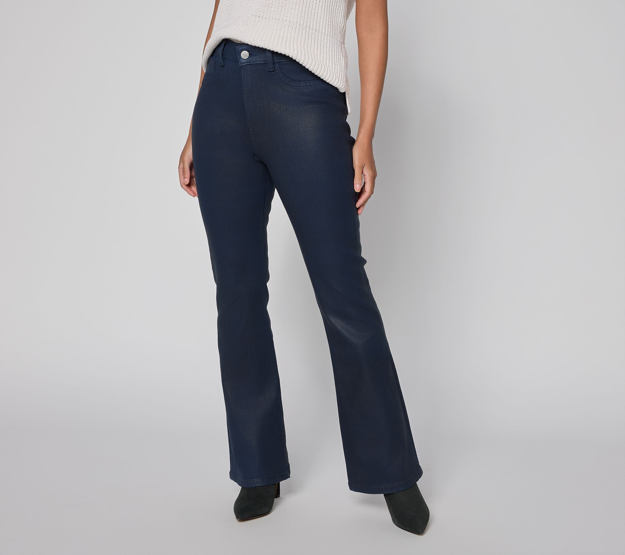 Warp & Weft PHL Jet-Set Stretch Coated Boot-cut Denim Jeans