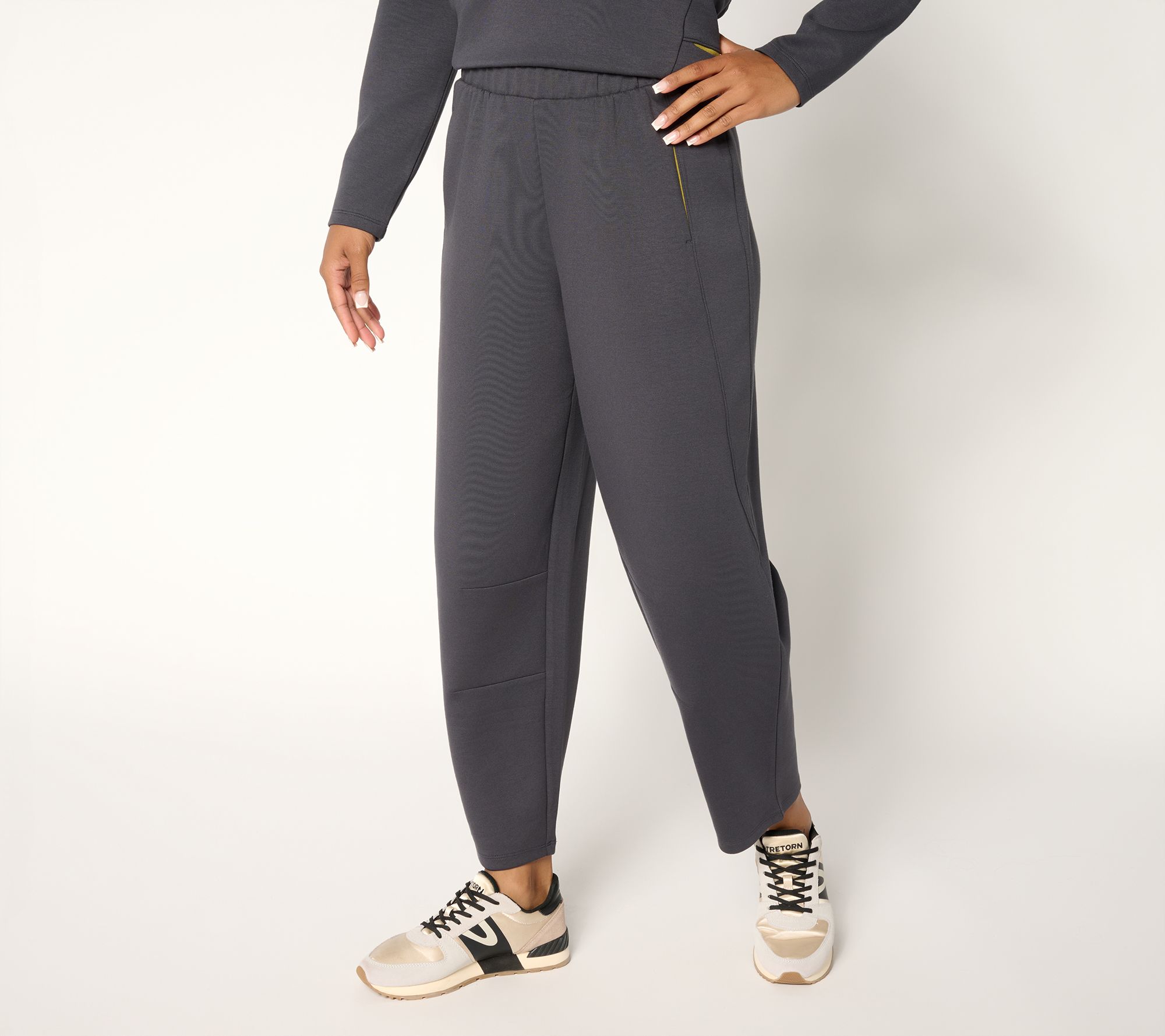 LOGO by Lori Goldstein Petite Scuba Knit Ankle Pants