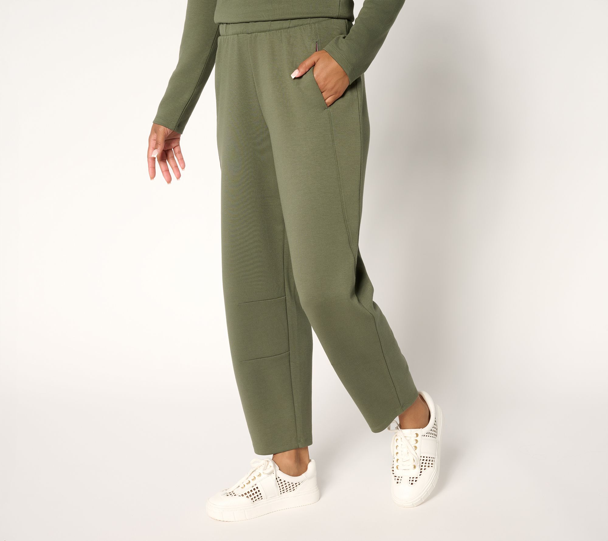 LOGO by Lori Goldstein Petite Scuba Knit Ankle Pants