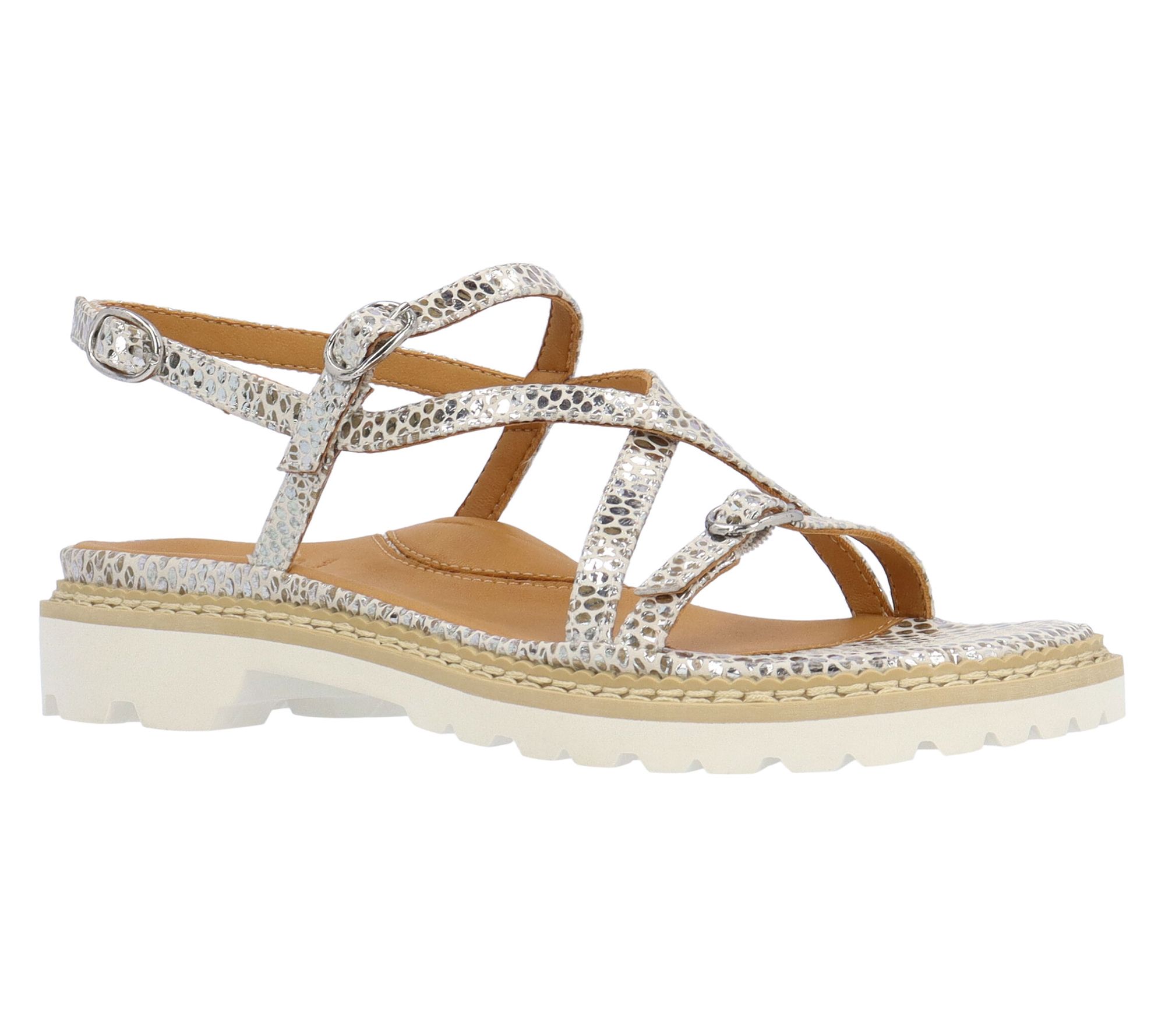 L'Amour Des Pieds Leather Sandal - Danilo Embossed