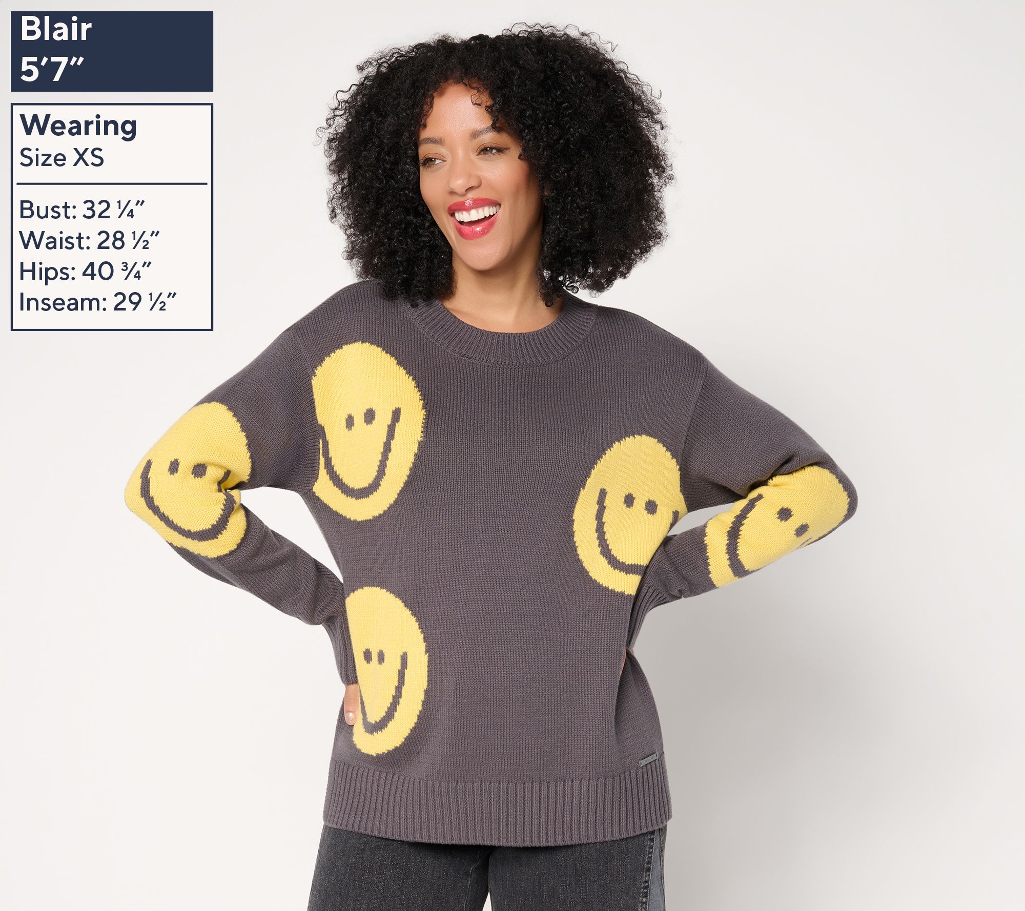 Peace Love World Motif Intarsia Pullover Sweater - QVC.com