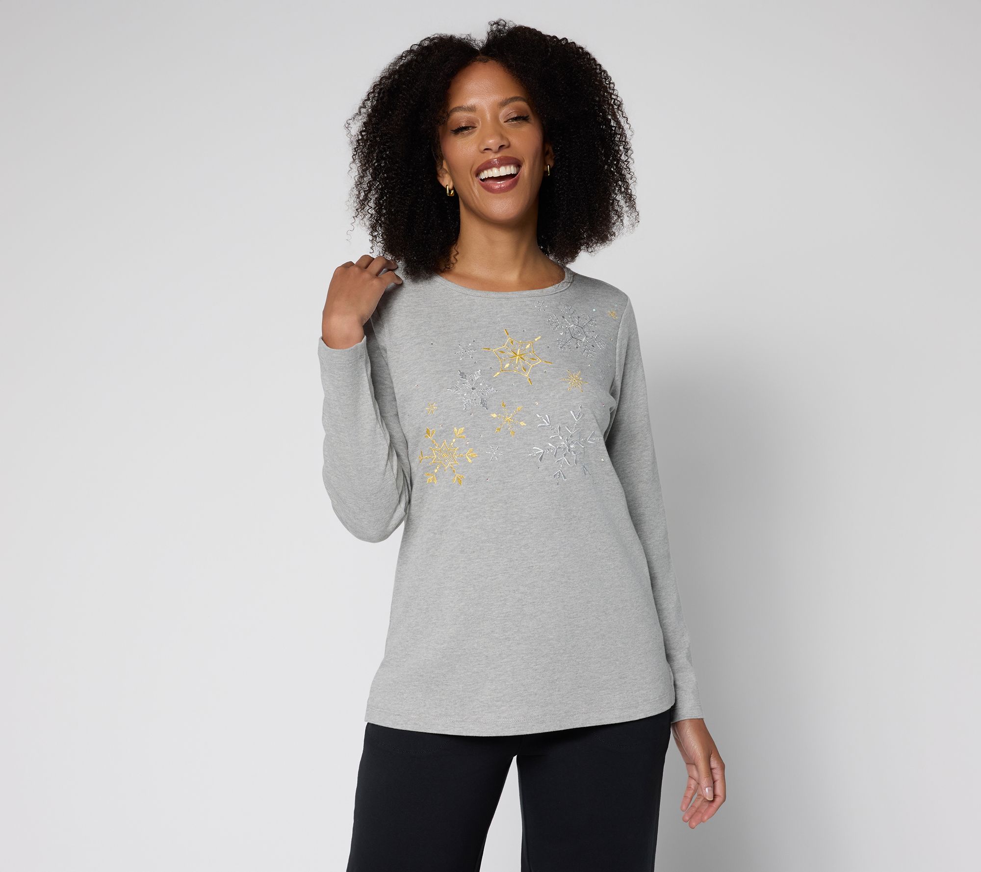 Quacker Factory Blizzard Long Sleeves Top