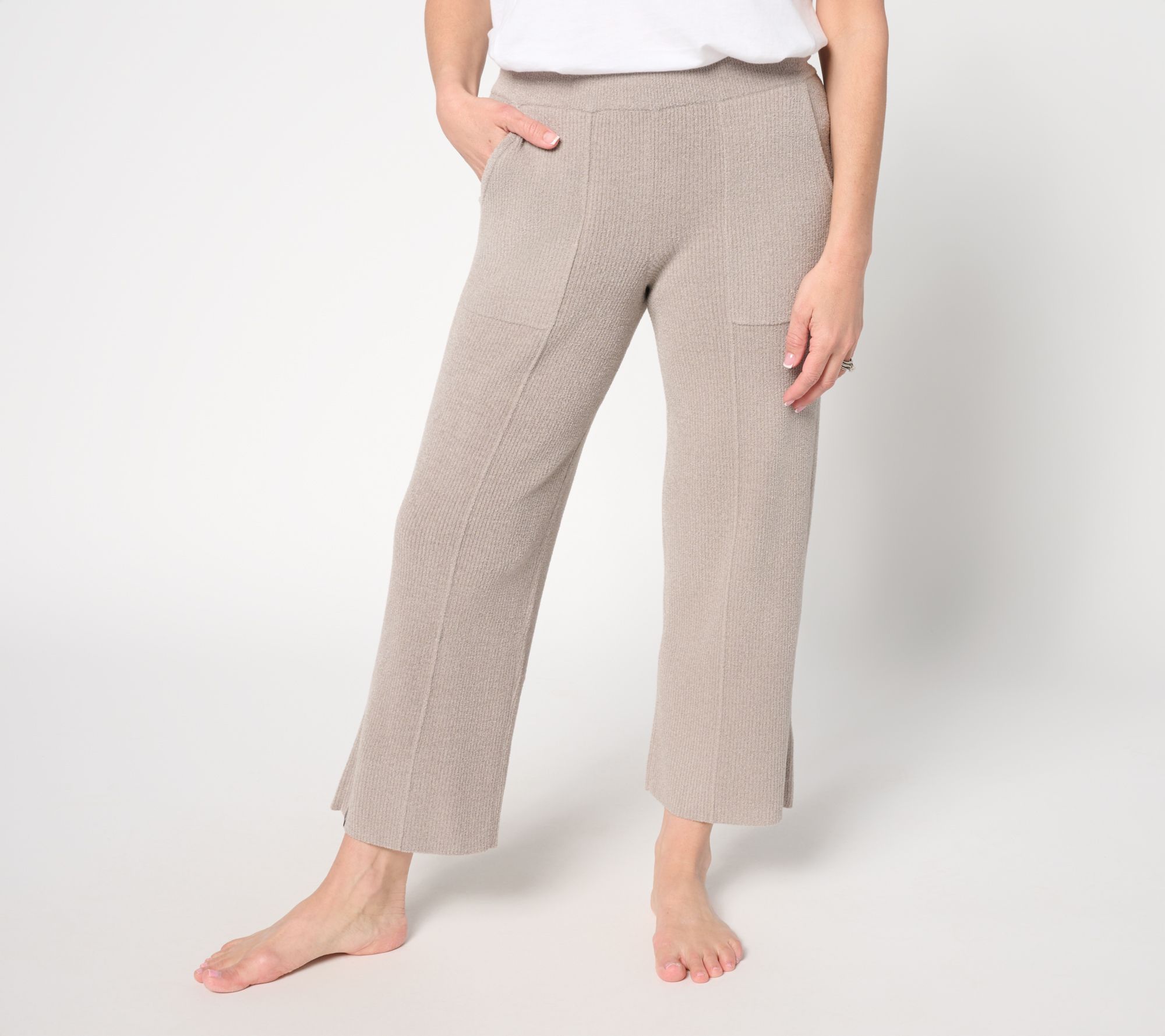 "As Is" Barefoot Dreams Regular CCUL Ribbed Pintuck Crop Pant