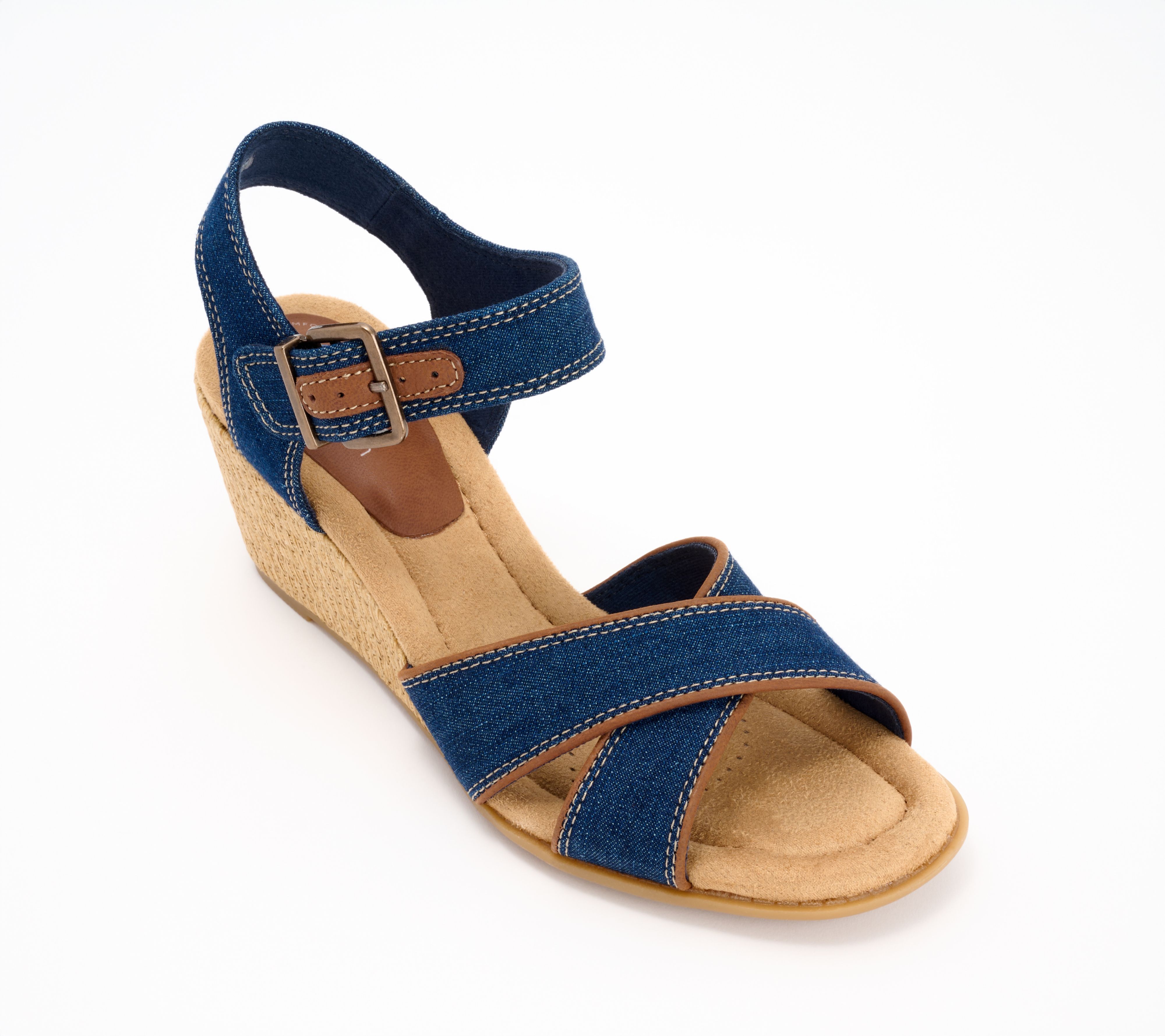"As Is" Clarks Collection Leather Wedges - Emmalae Iris