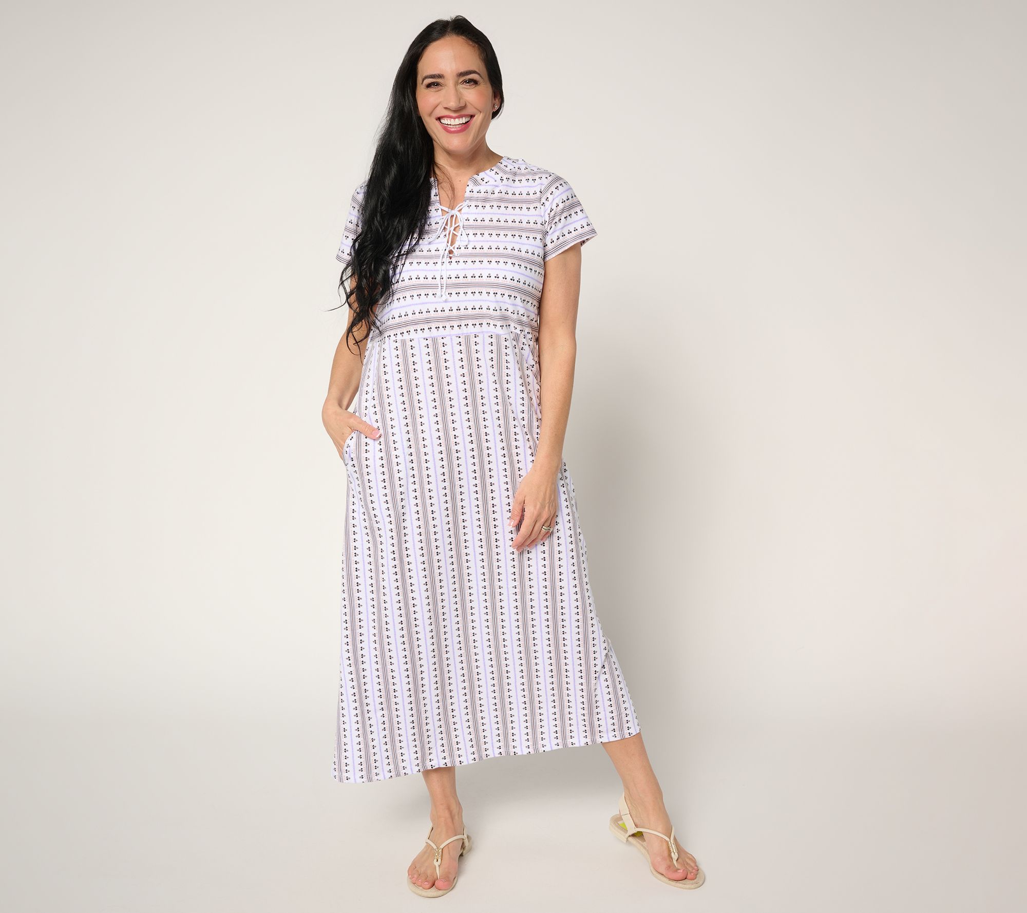 "As Is" Stan Herman 100% Cotton Printed Maxi Dress