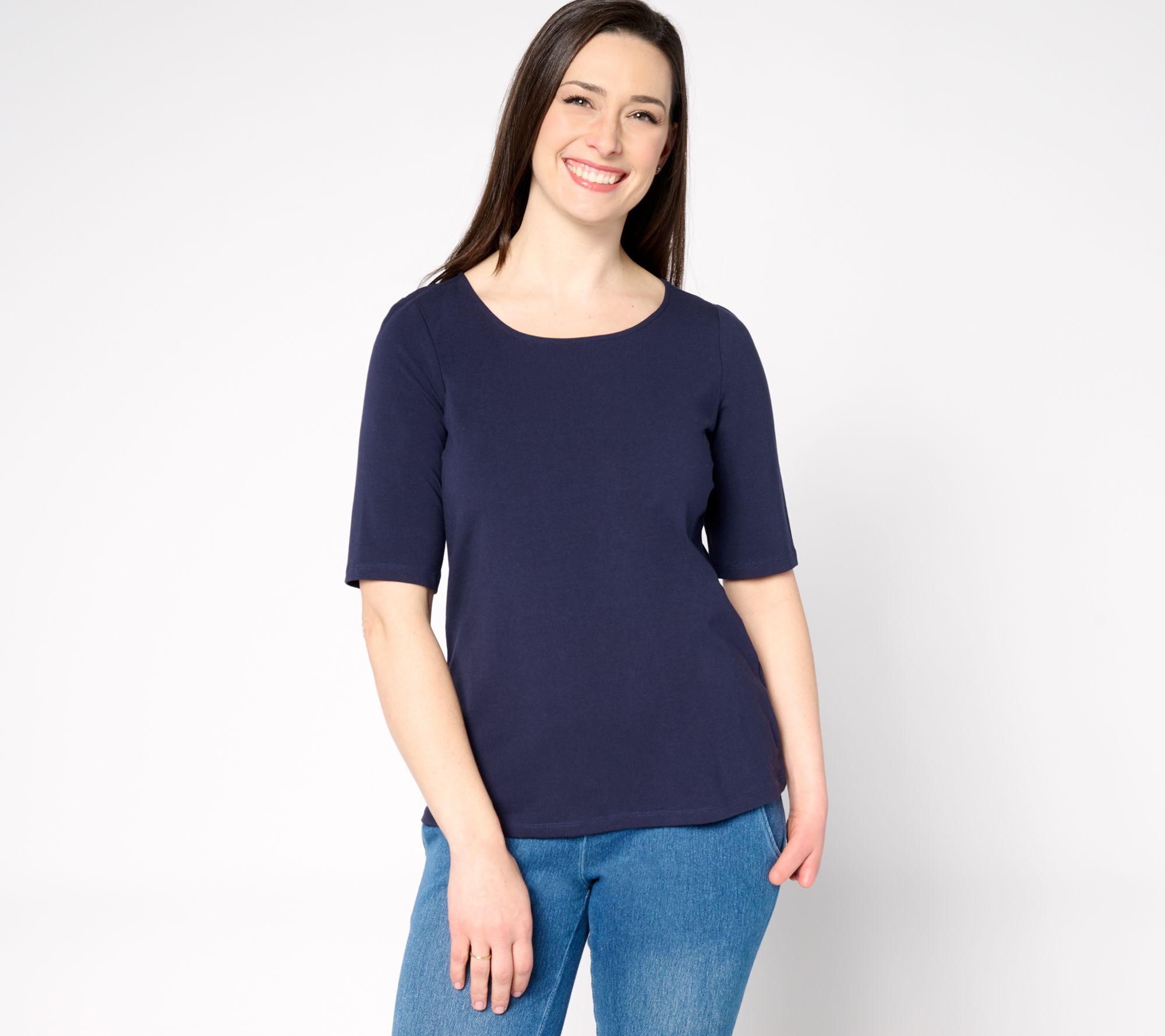 "As Is" Attitudes by Renee Washed Cotton Ballet Neck Top