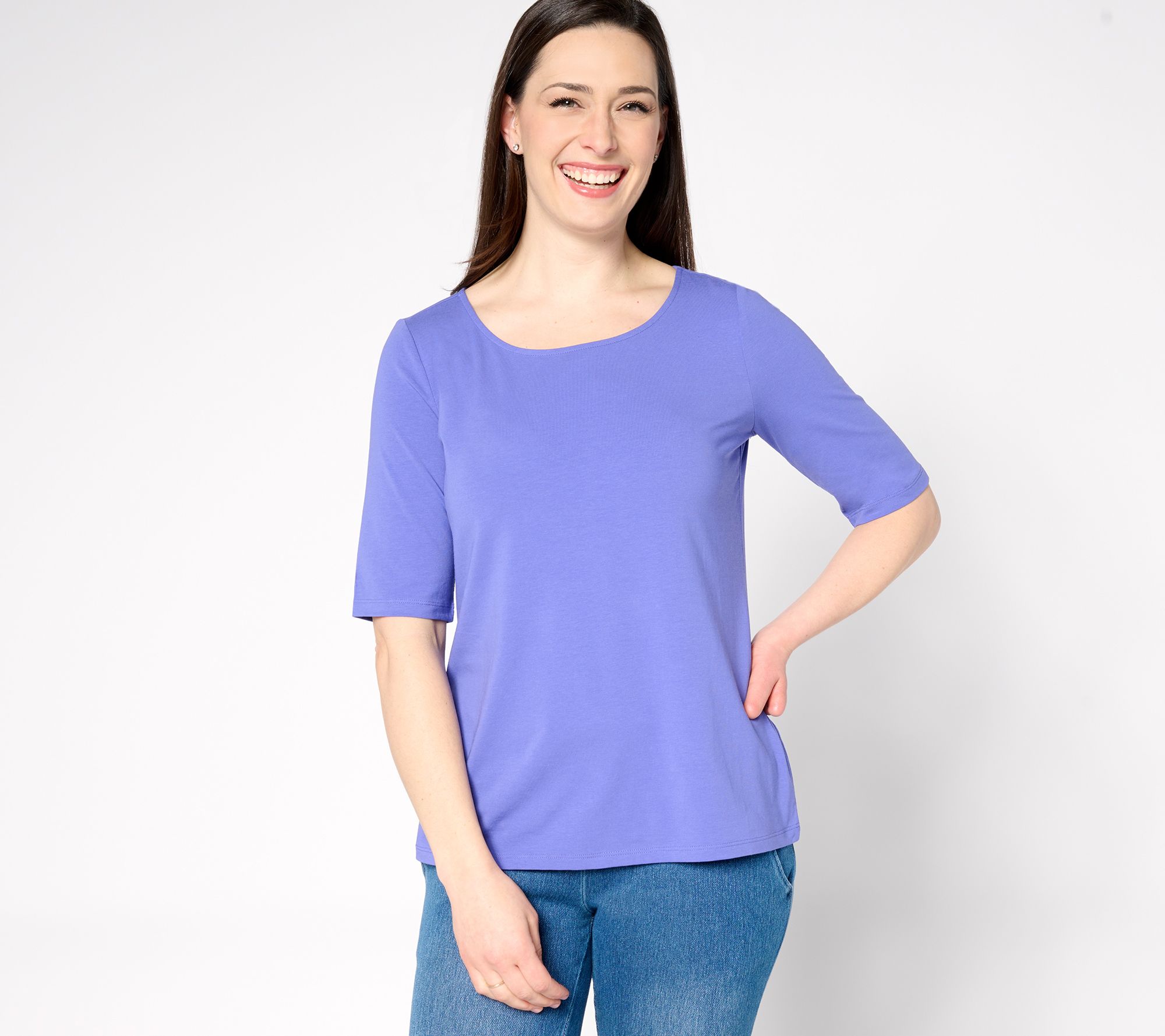 "As Is" Attitudes by Renee Washed Cotton Ballet Neck Top