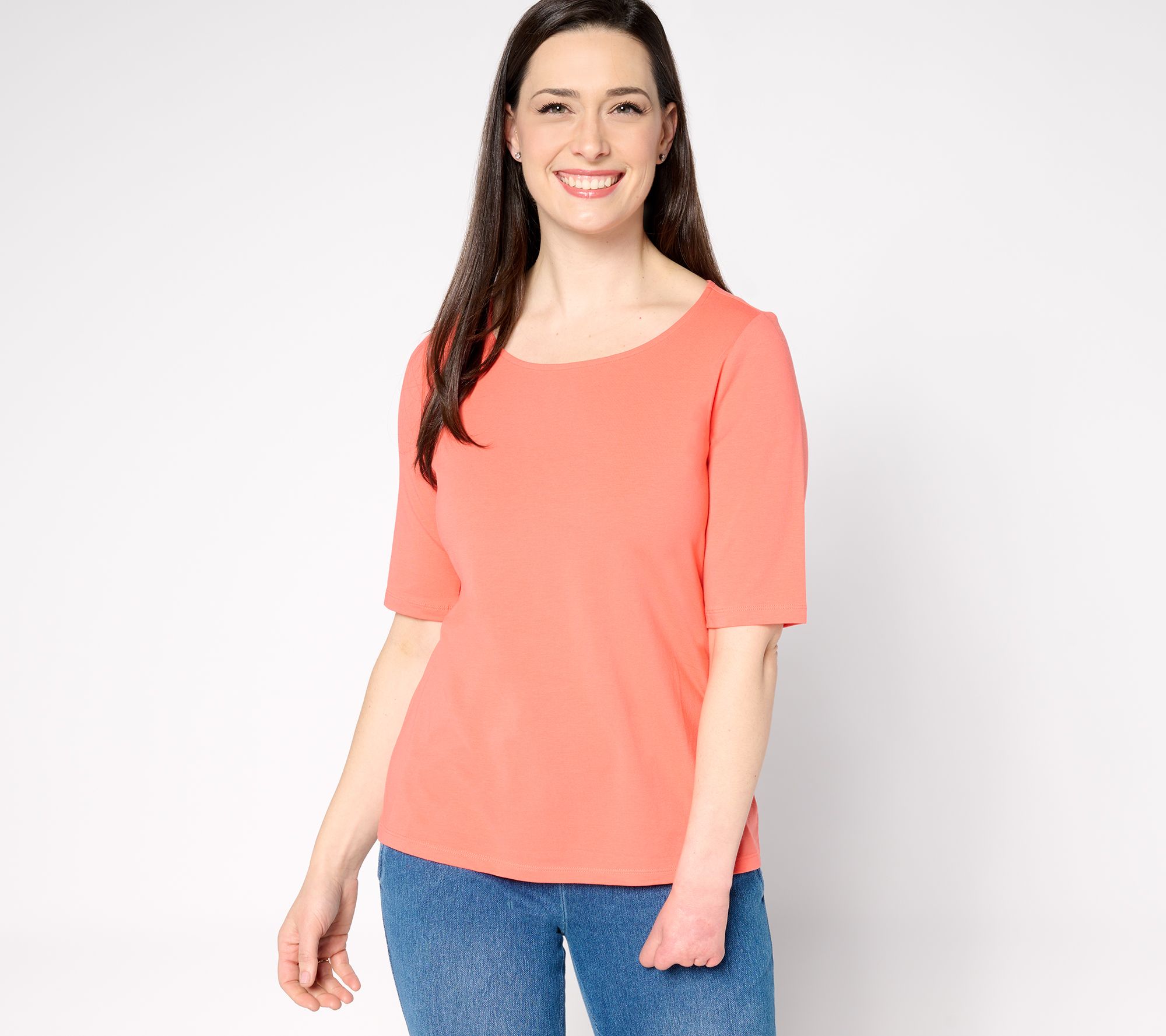 "As Is" Attitudes by Renee Washed Cotton Ballet Neck Top