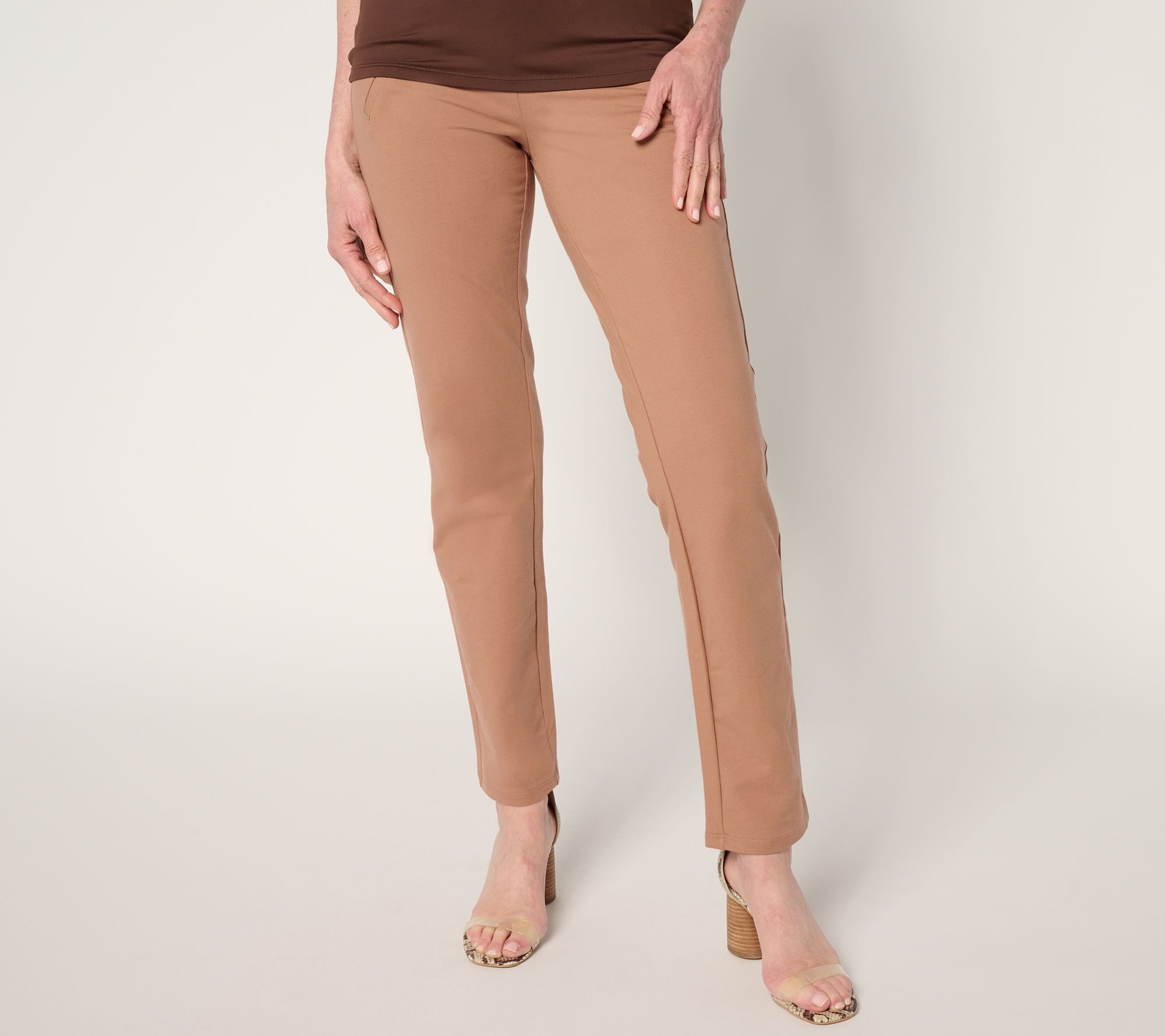 "As Is" Women with Control Tummy Control 86/14 Petite Straight Pants
