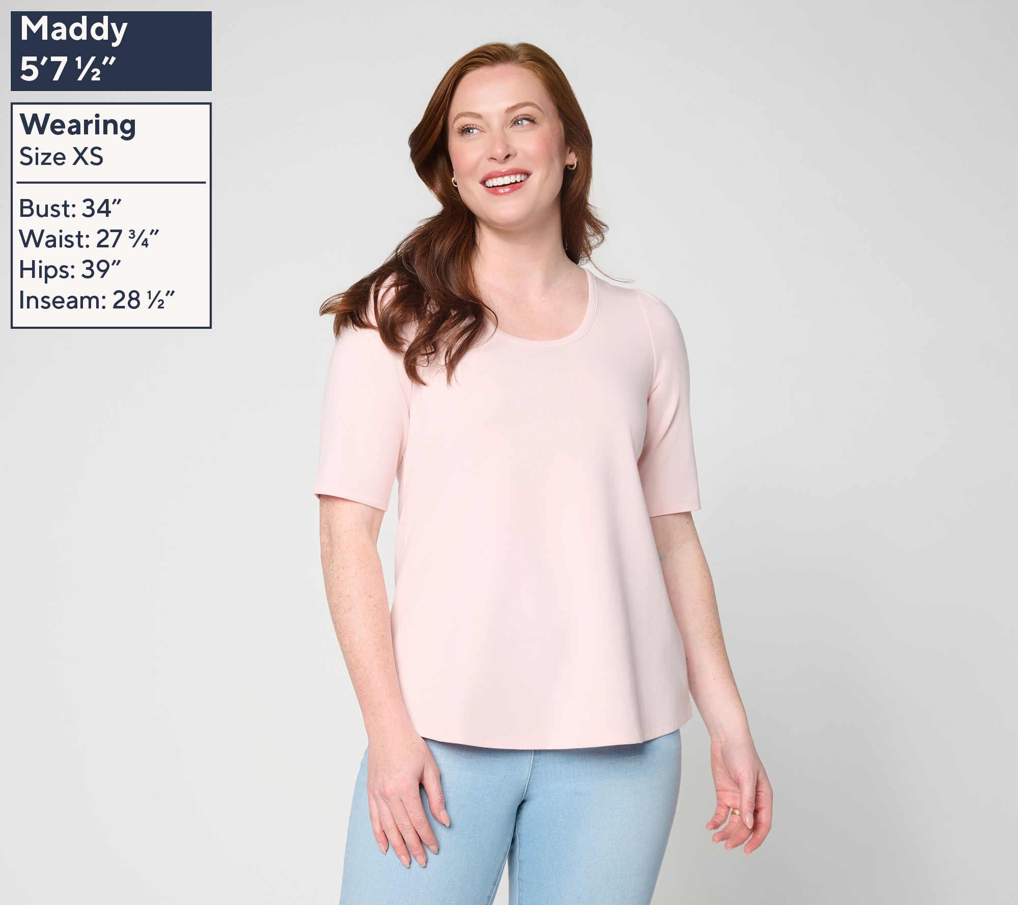 Ree by the Pioneer Woman Essentials Elbow Sleeve Knit Tunic Top