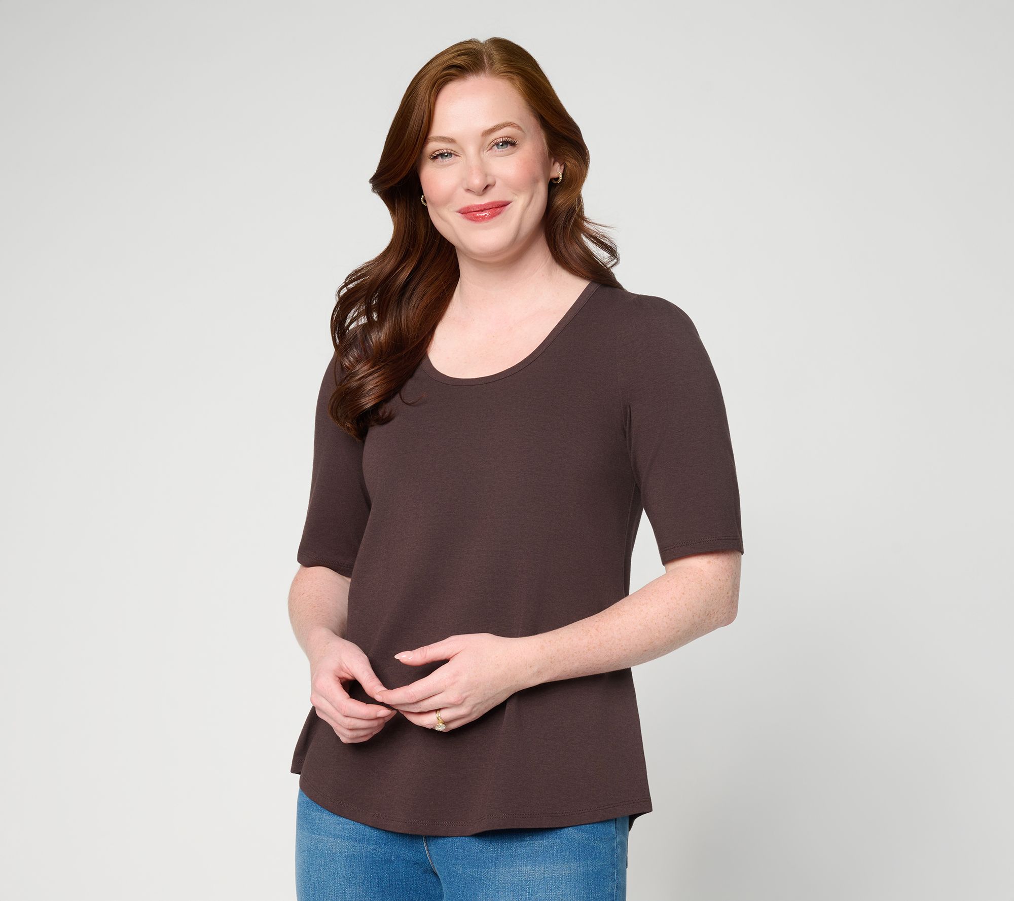 Ree by the Pioneer Woman Essentials Elbow Sleeve Knit Tunic Top