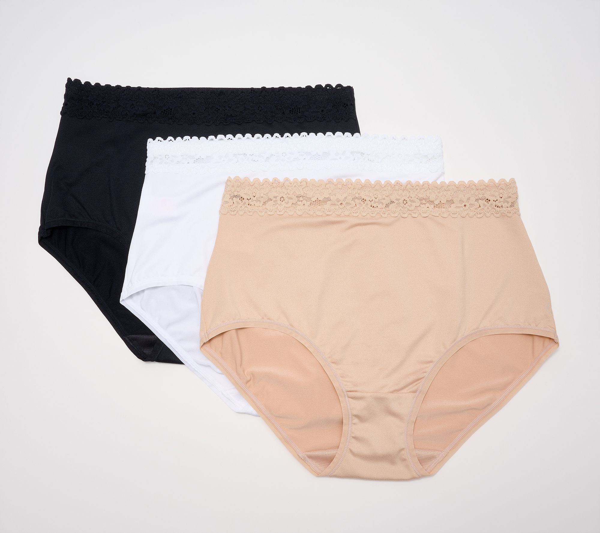 Breezies Lace Touch Full Brief Panty Set of 3