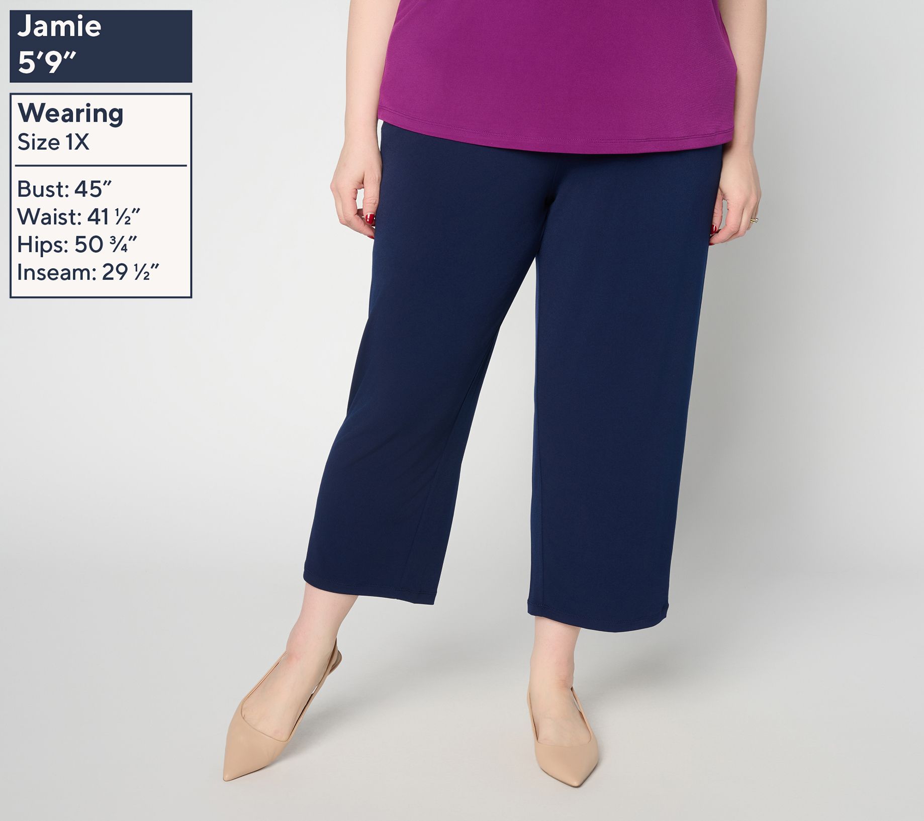 Susan Graver Essentials Petite Liquid Knit Set of 2 Crop Pants